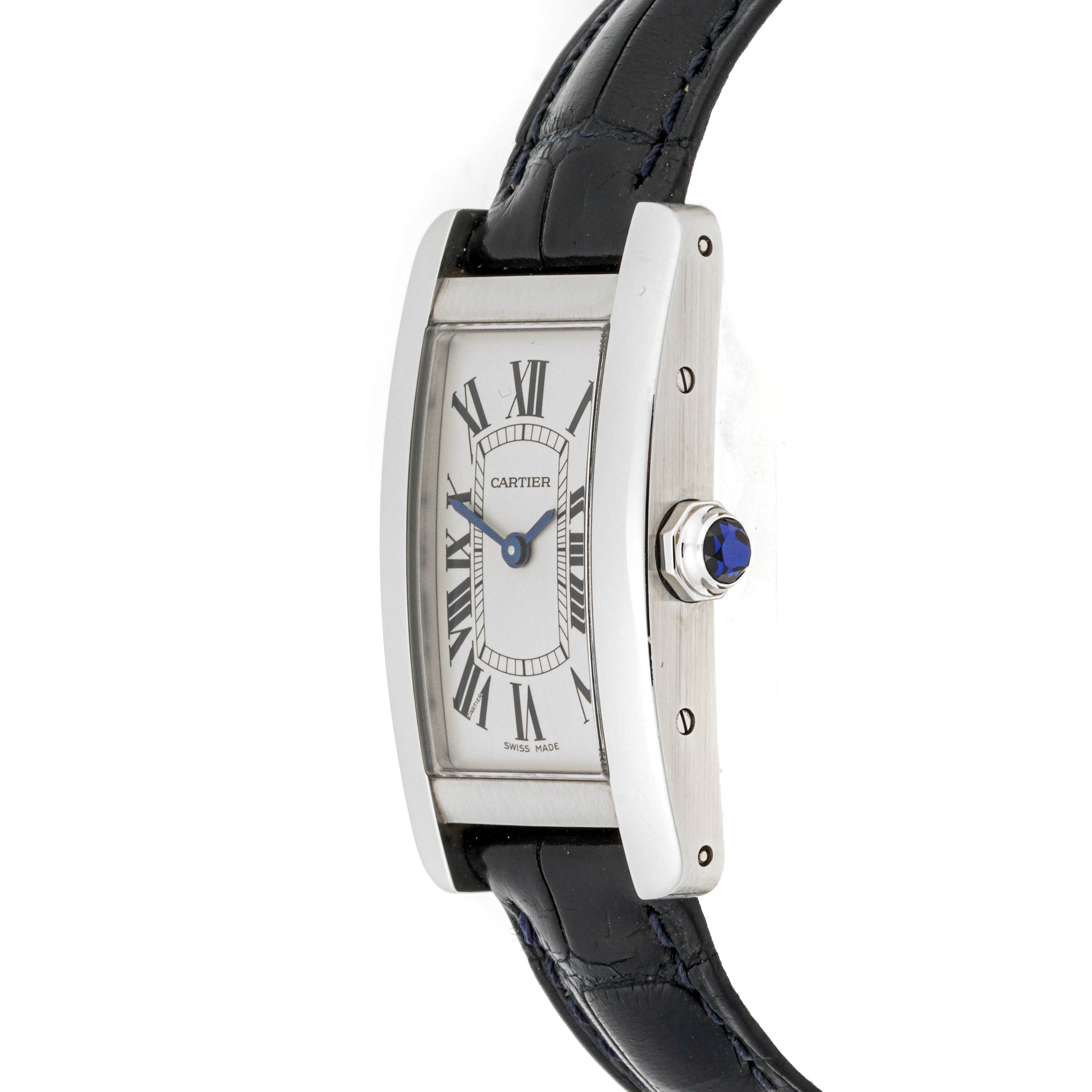 Cartier Tank Américaine 20 x 25 mm Stainless Steel 3970 Silver Dial | Roman Numerals hour markers