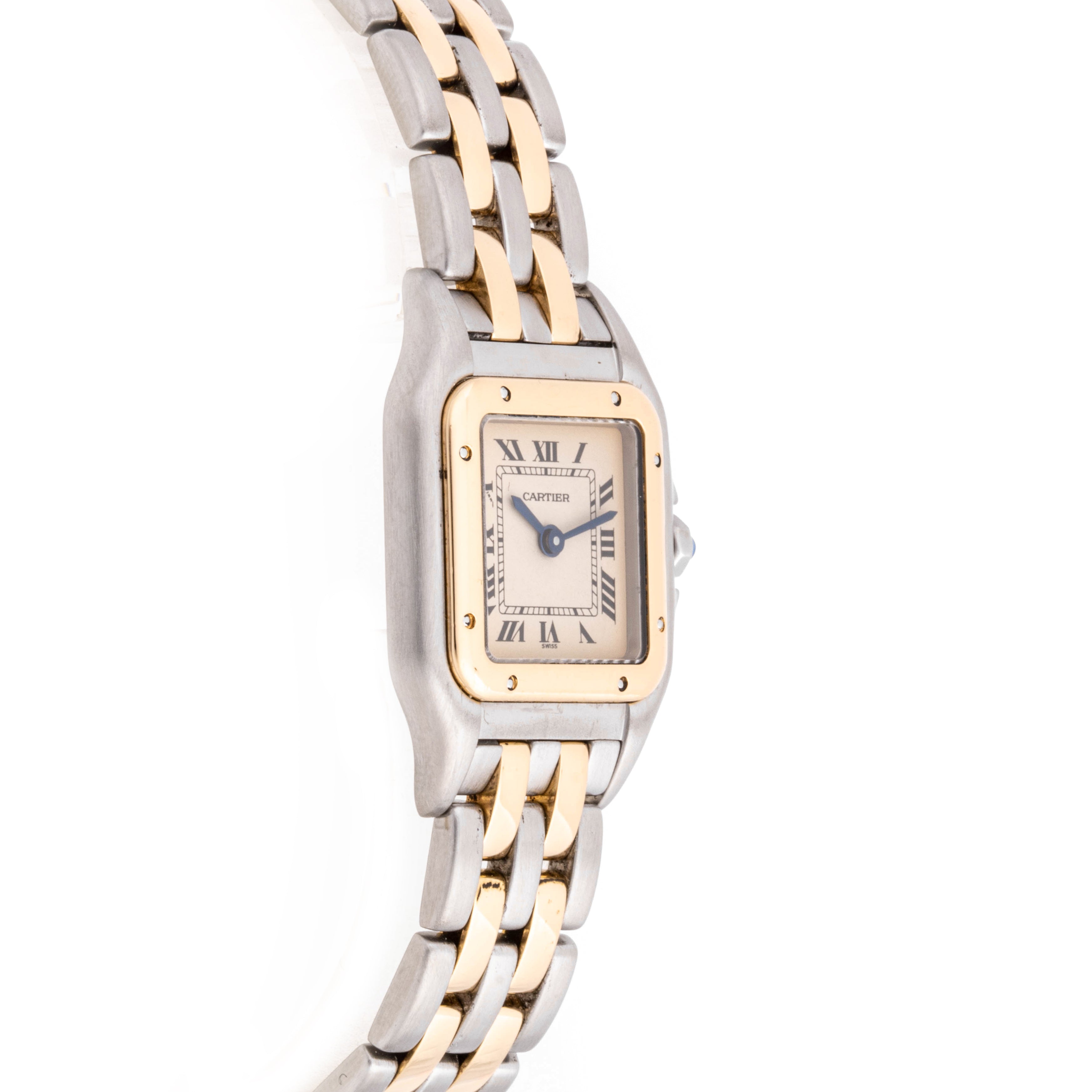 Cartier Panthère 22 x 29 mm Stainless Steel & Yellow Gold 1057917 Off-white  Dial | Roman Numerals hour markers, Smooth bezel