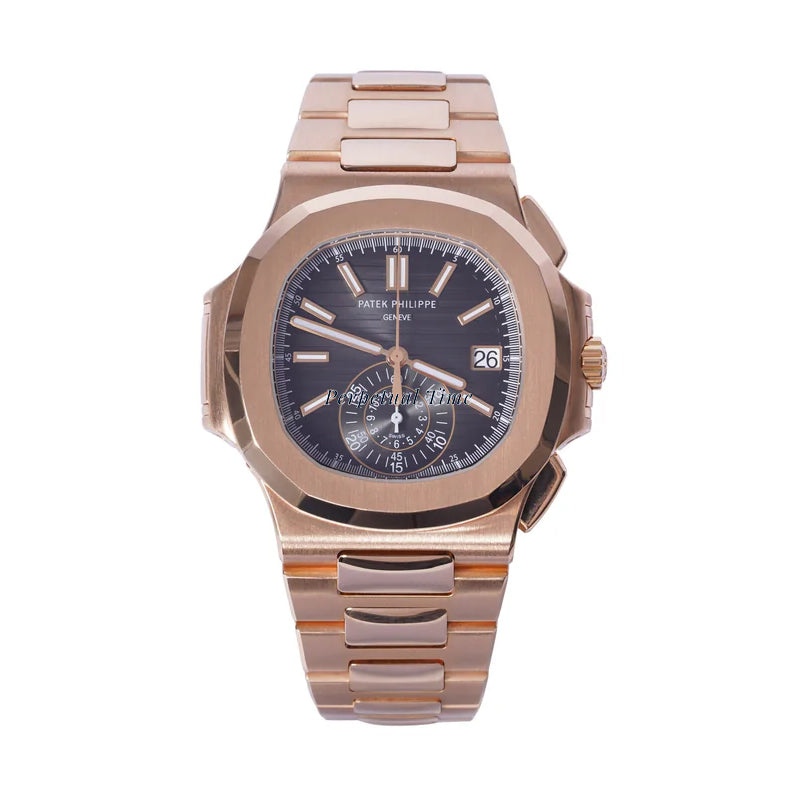 Patek Philippe Nautilus Rose Gold 5980/1R-001 | Travel Time Chronograph | Rose gold Band|