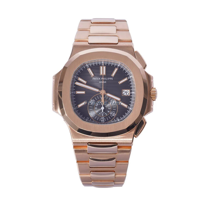 Patek Philippe Nautilus Rose Gold 5980/1R-001 | Travel Time Chronograph | Rose gold Band|