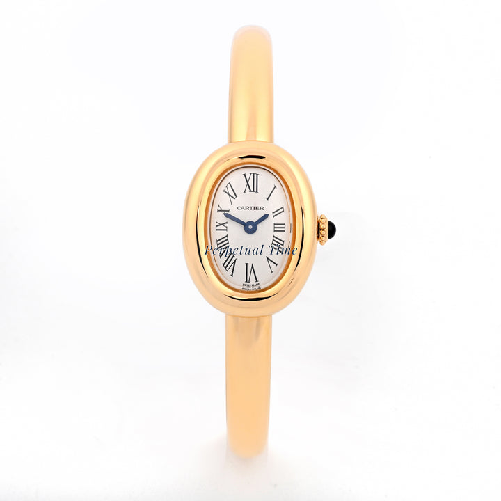 Cartier Baignoire Mini White Roman Dial Yellow Gold WGBA0050