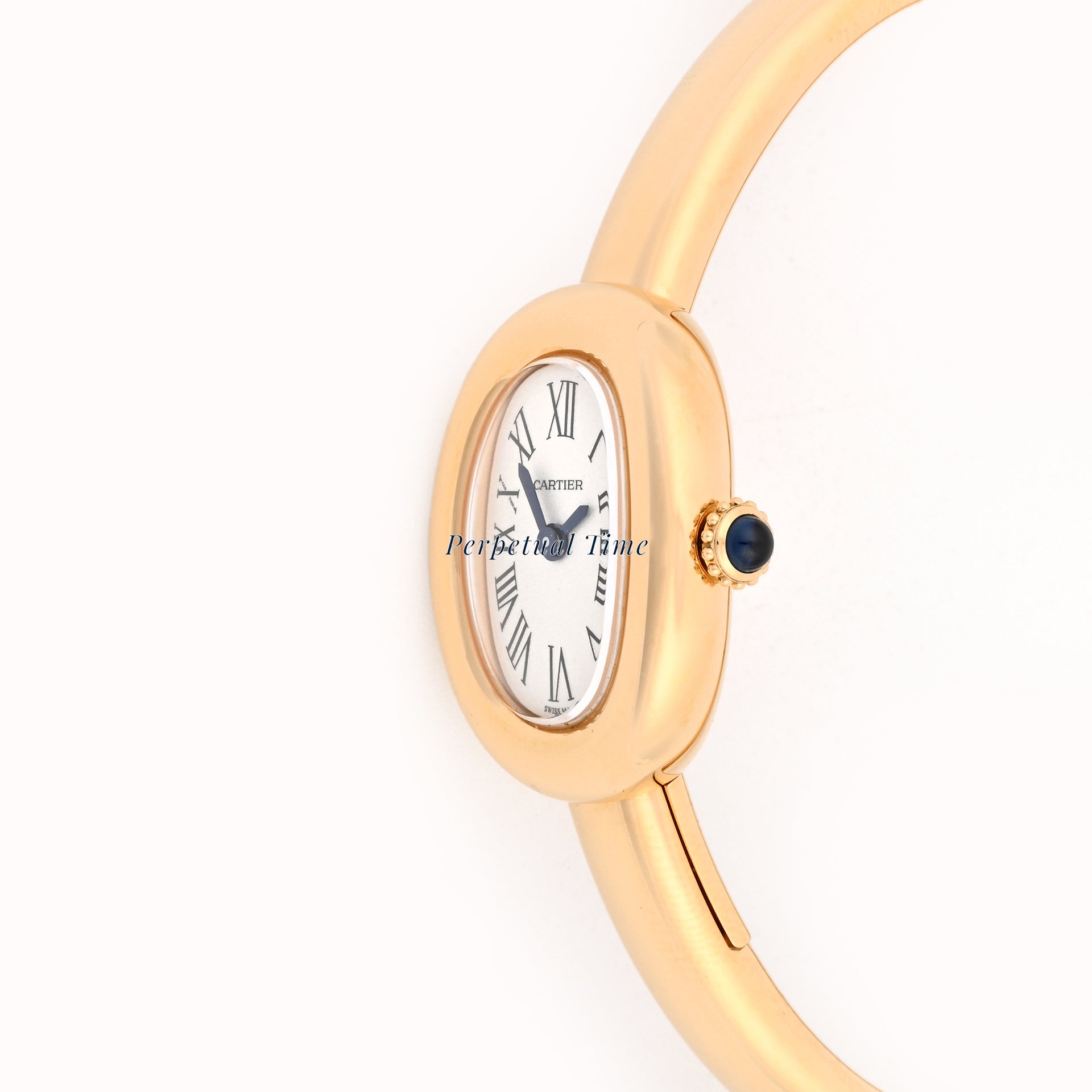 Cartier Baignoire Mini White Roman Dial Yellow Gold WGBA0050