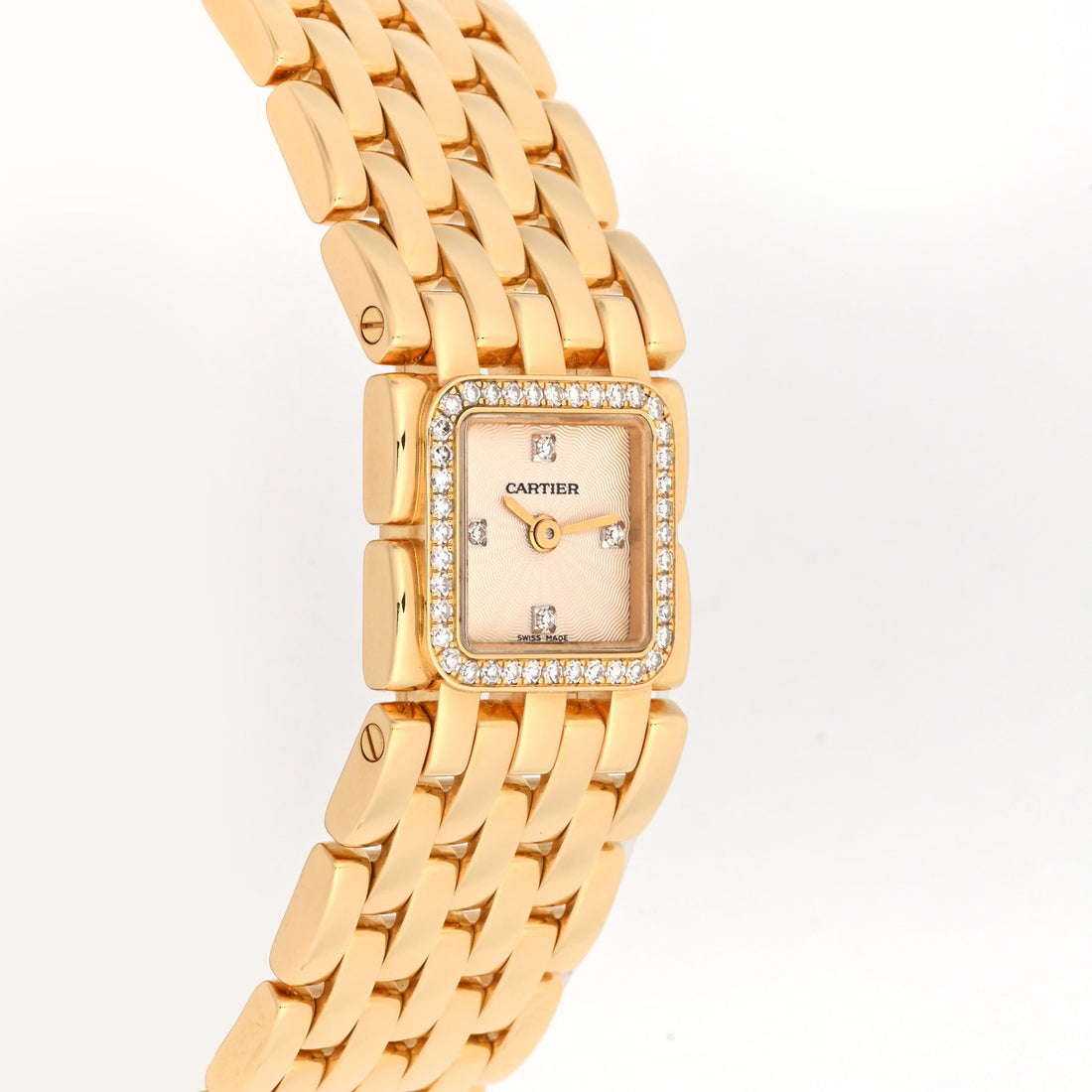 Cartier Panthère Ruban Mini 2421 WG3001T7 18K Yellow Gold MOP Diamond Dial