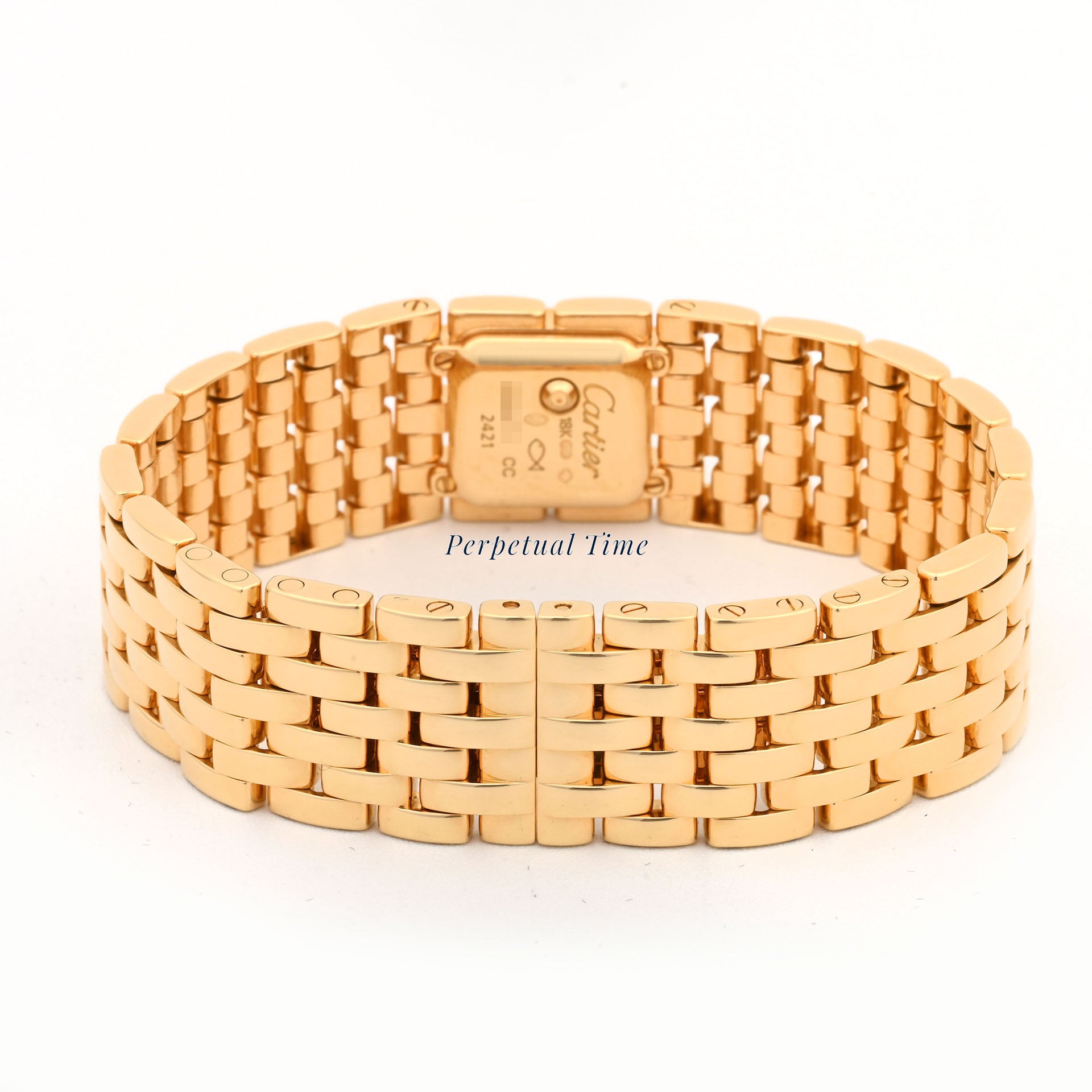 Cartier Panthère Ruban Mini 2421 WG3001T7 18K Yellow Gold MOP Diamond Dial