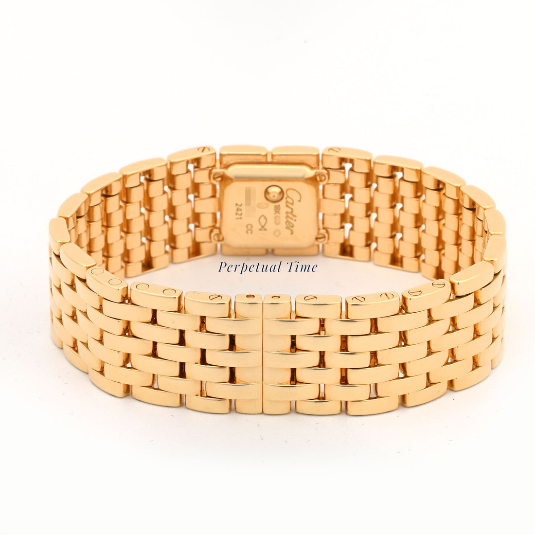 Cartier Panthère Ruban Mini 2421 WG3001T7 18K Yellow Gold MOP Diamond Dial