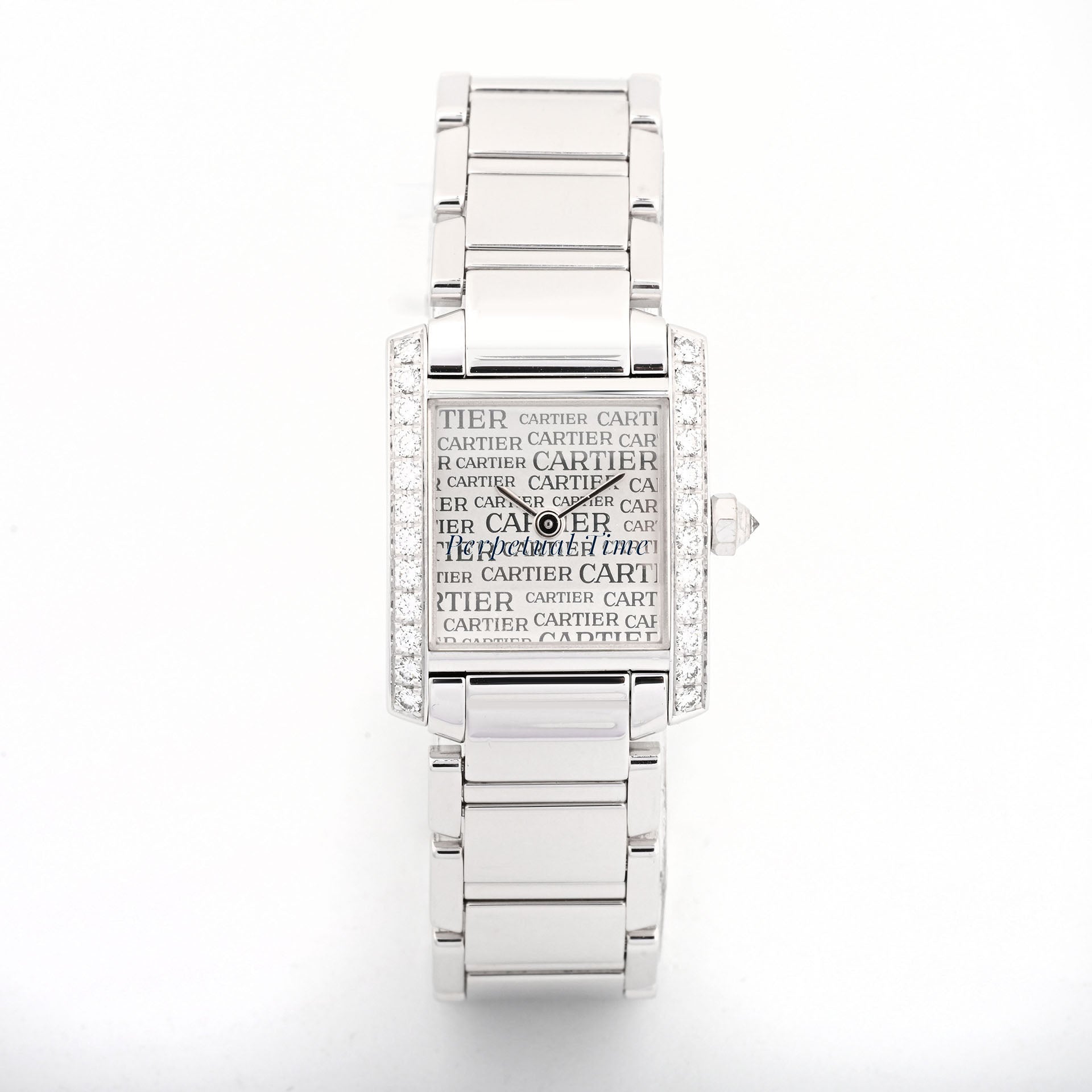 Cartier Tank Francaise Small 2403 Anniversary Logo Dial White Gold