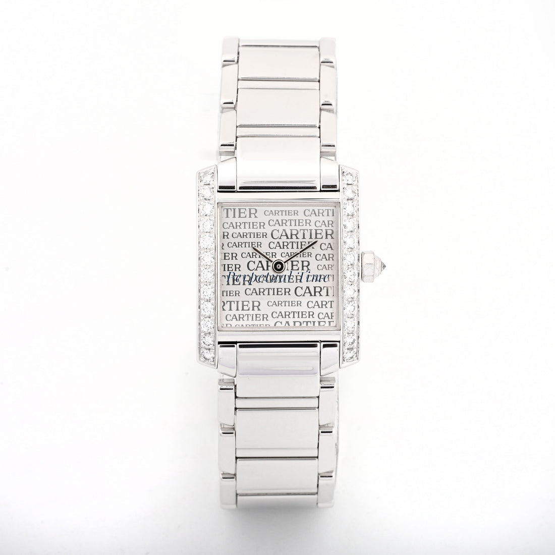 Cartier Tank Francaise Small 2403 Anniversary Logo Dial White Gold