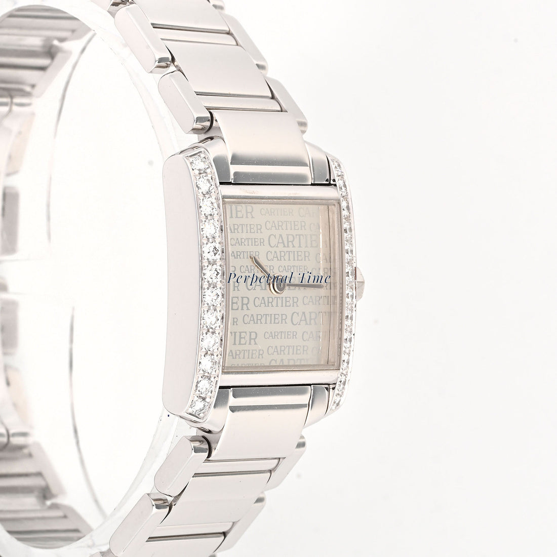 Cartier Tank Francaise Small 2403 Anniversary Logo Dial White Gold