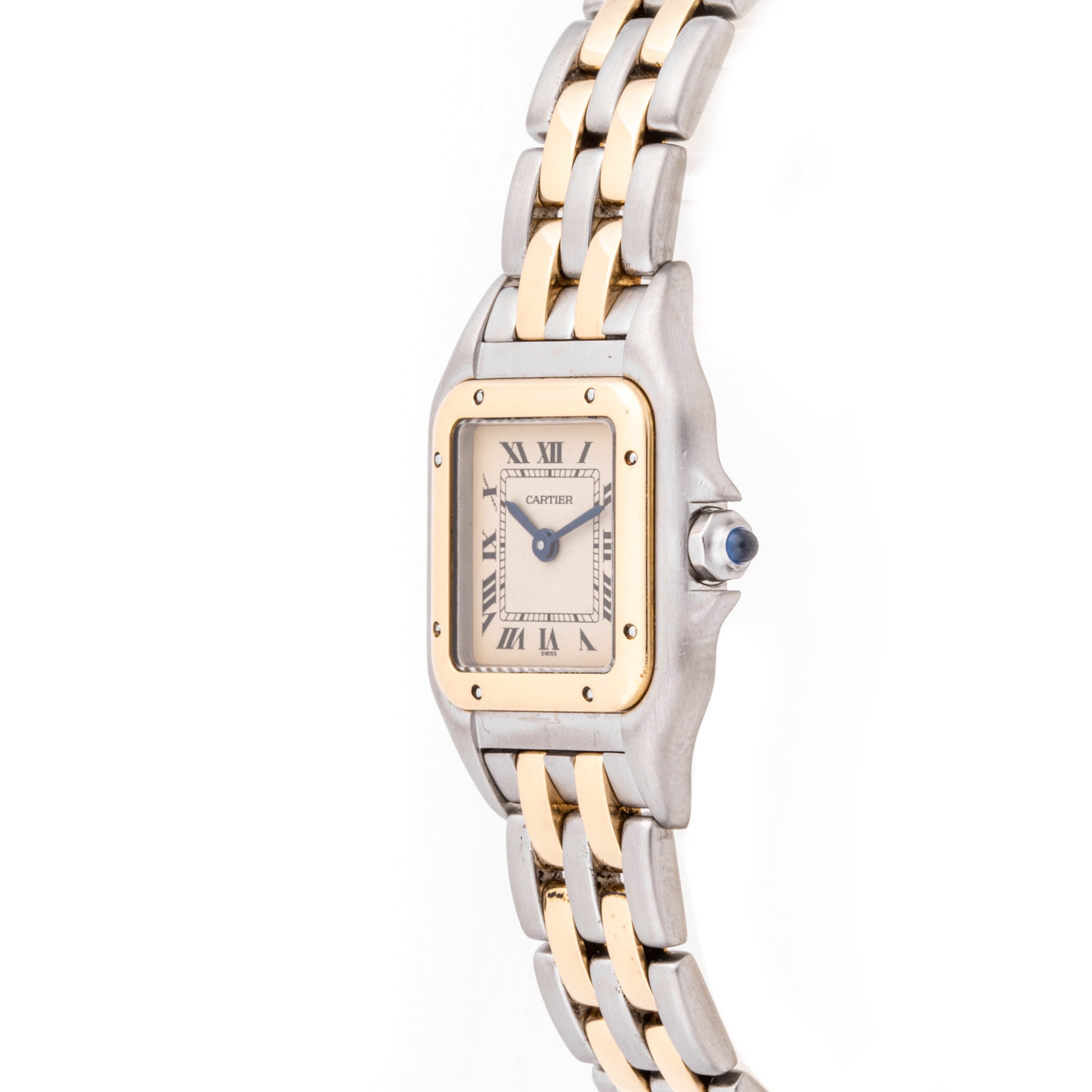 Cartier Panthère 22 x 29 mm Stainless Steel & Yellow Gold 1057917 Off-white  Dial | Roman Numerals hour markers, Smooth bezel
