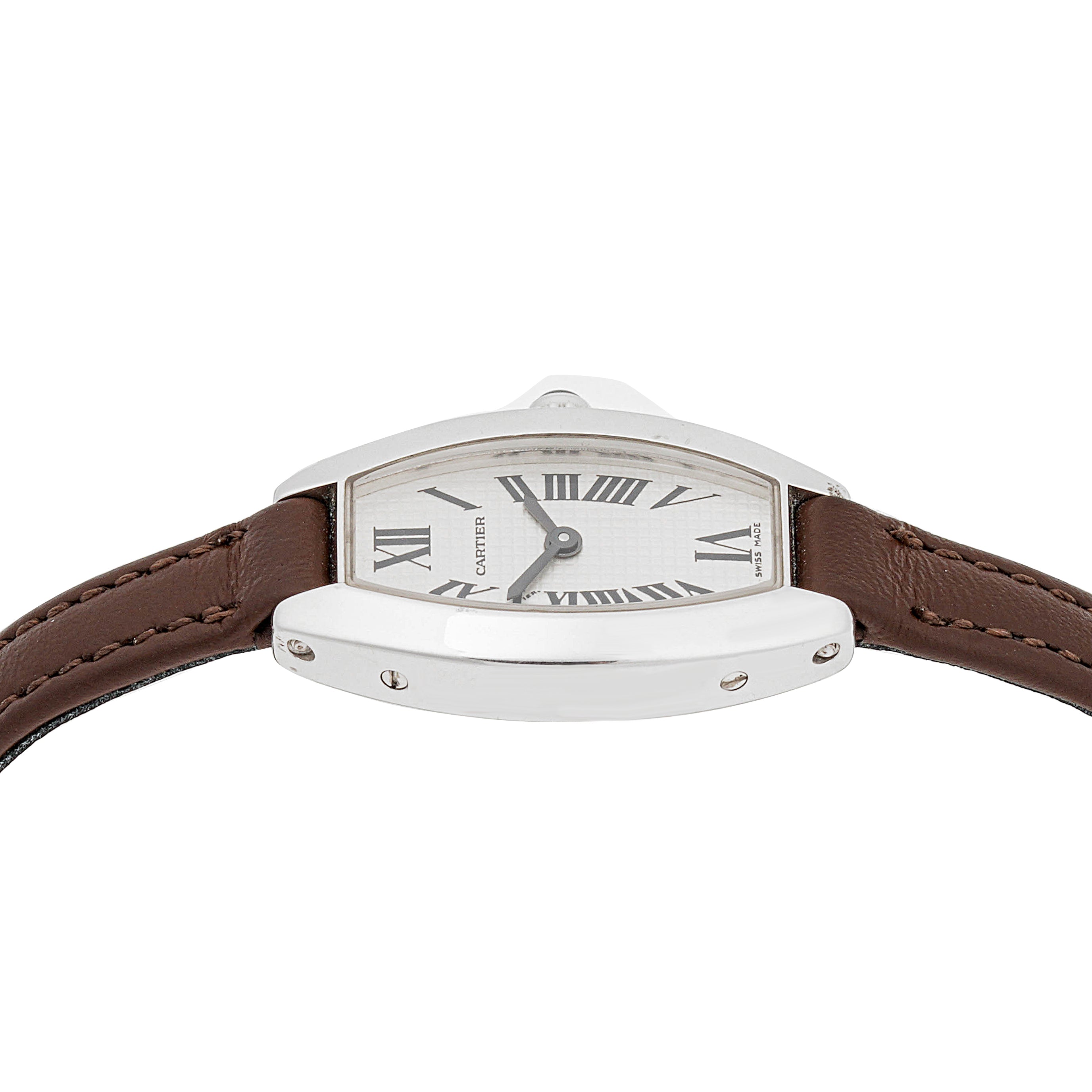 Cartier Mini Tonneau 16 mm x 27 mm White Gold 2545 Off-white  Dial | Roman Numerals hour markers
