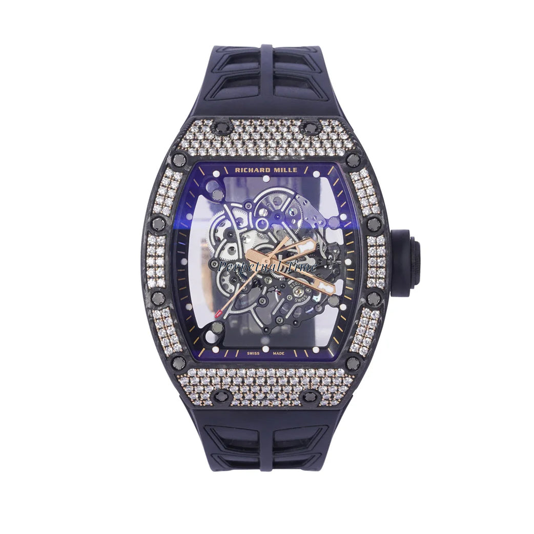 Richard Mille Bubba Watson RM055 |Skelton Dial | Diamond bezel | Rubber Strap|