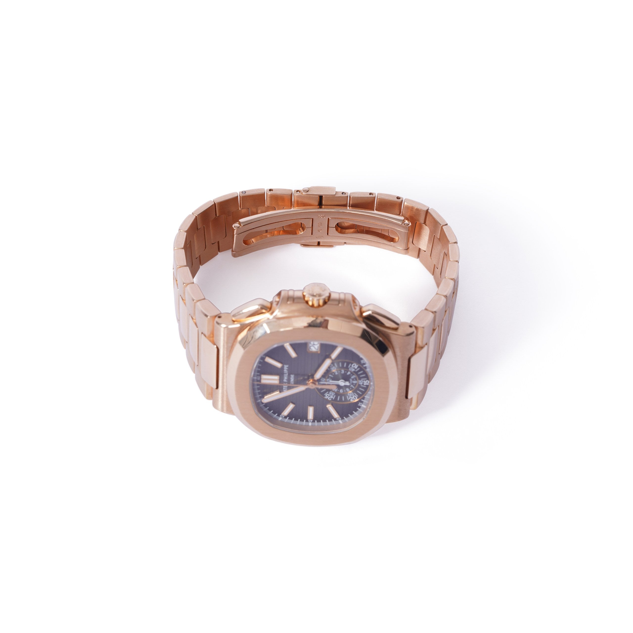 Patek Philippe Nautilus Rose Gold 5980/1R-001 | Travel Time Chronograph | Rose gold Band|