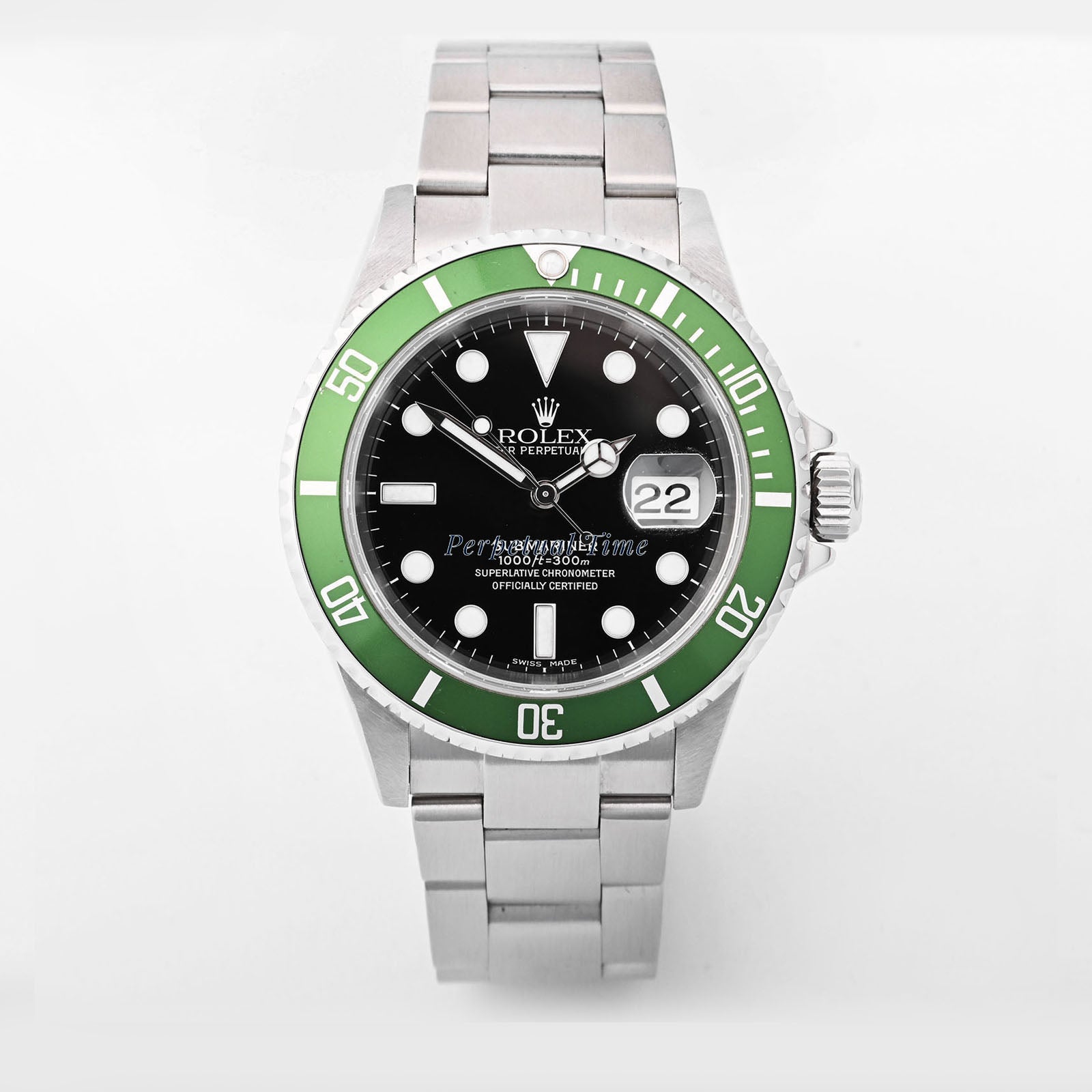 Rolex Submariner 'Kermit' Black Dial on Oyster band 16610LV