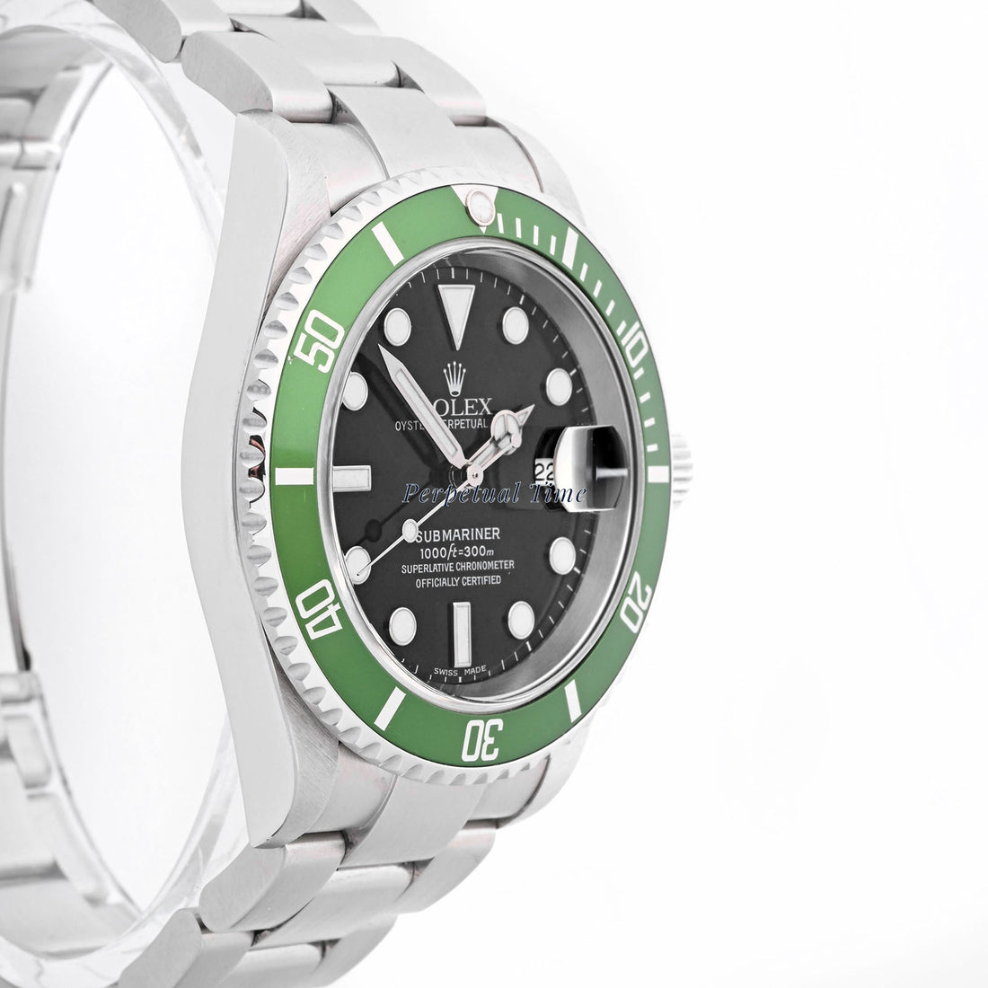 Rolex Submariner 'Kermit' Black Dial on Oyster band 16610LV