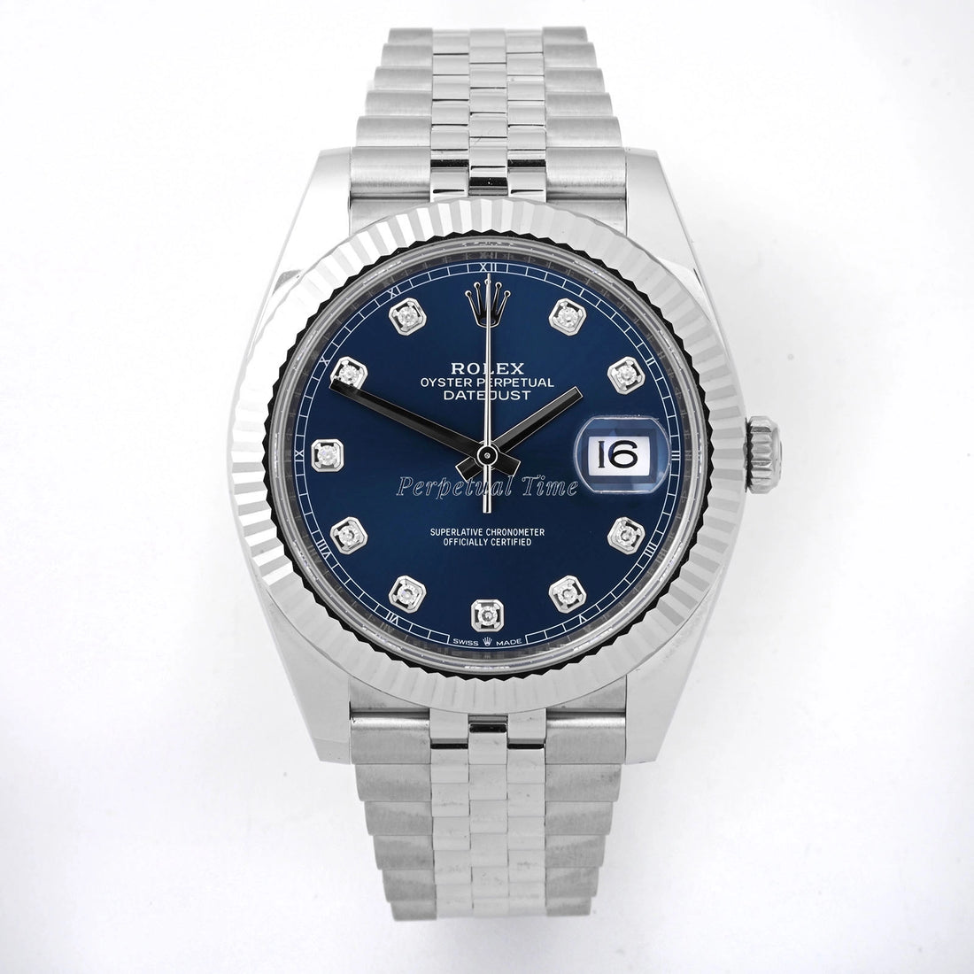 Rolex Datejust 41 Blue Diamond Dial on Jubilee 126334 Card 2024