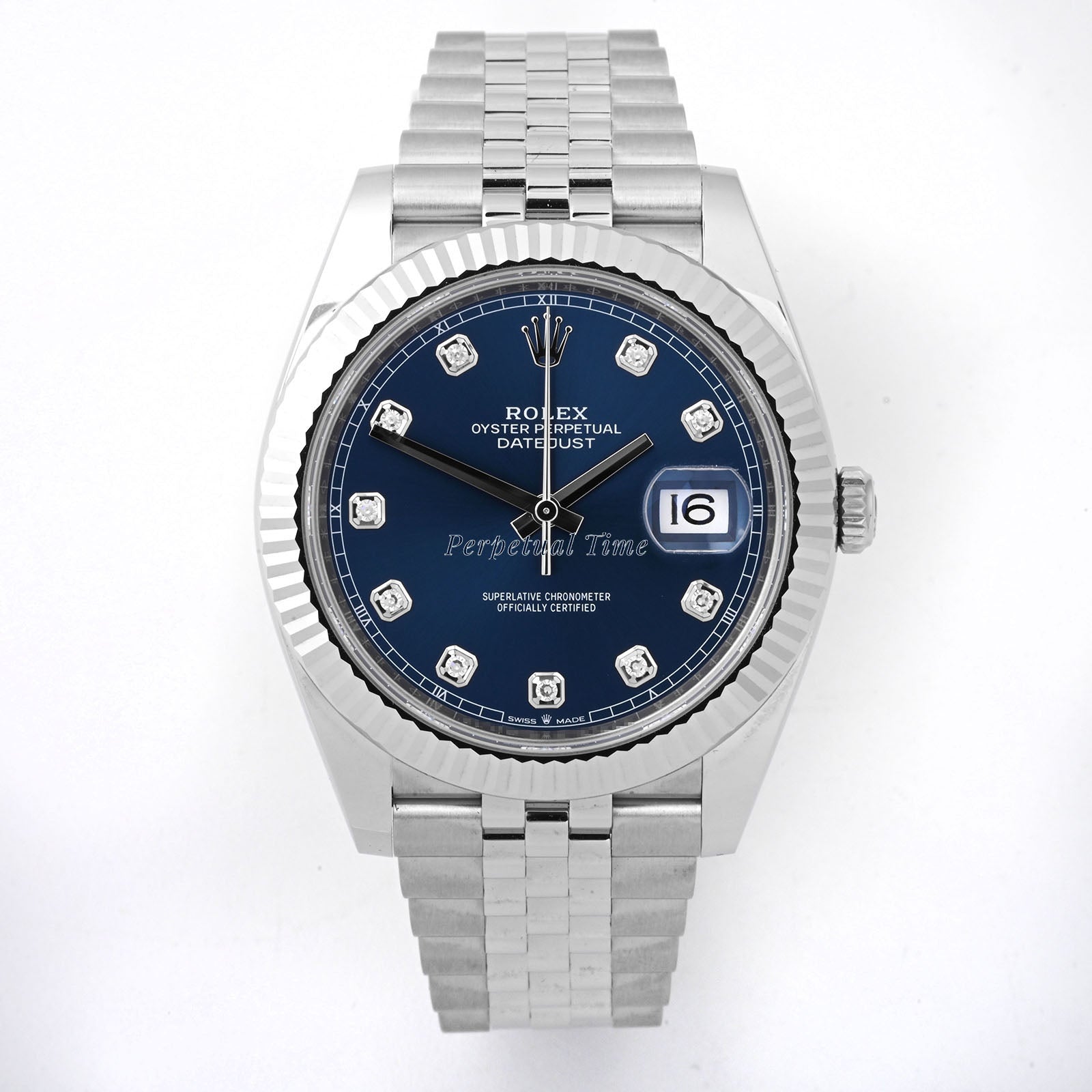 Rolex Datejust 41 Blue Diamond Dial on Jubilee band 126334 Card 2024