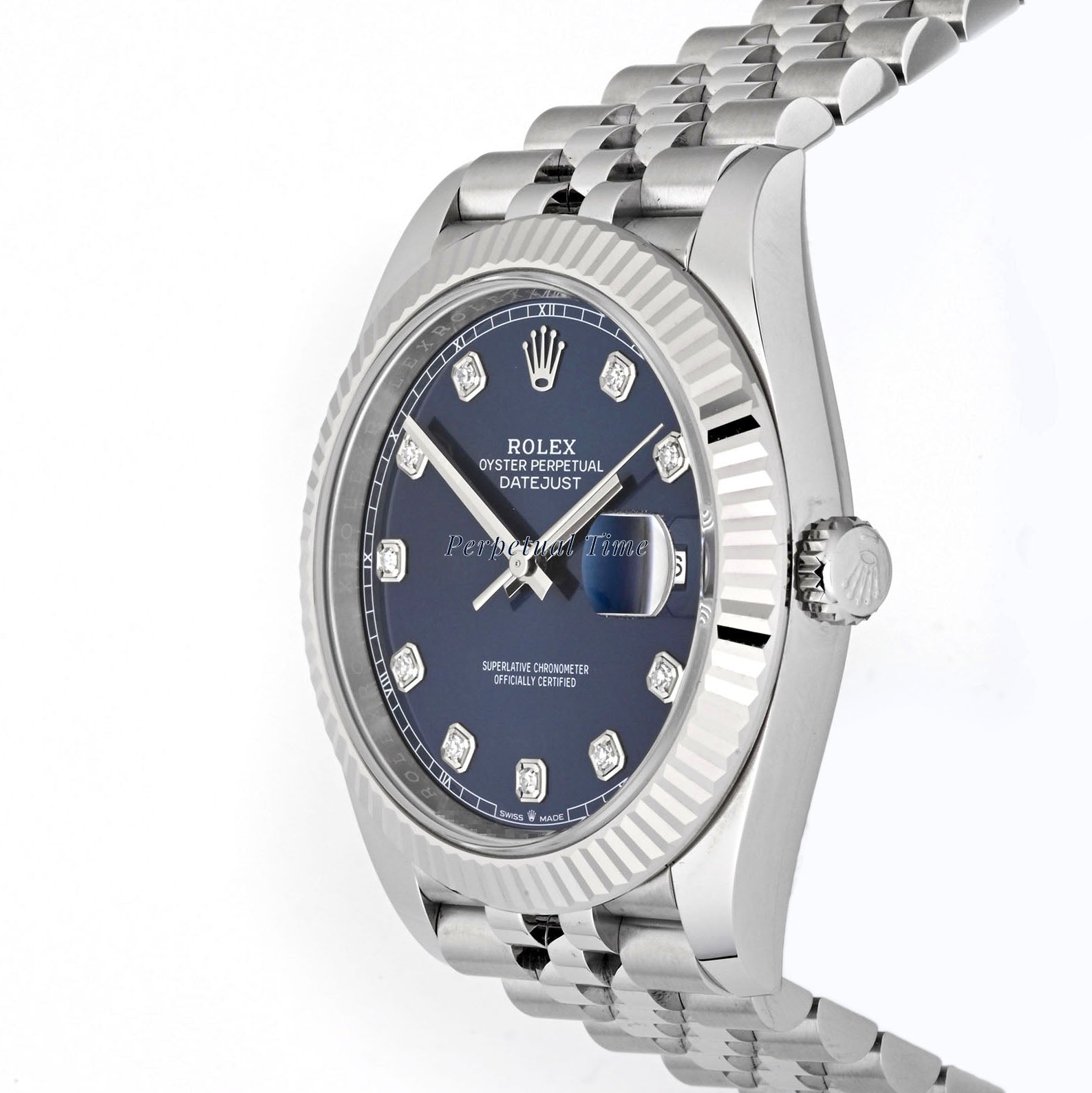 Rolex Datejust 41 Blue Diamond Dial on Jubilee band 126334 Card 2024