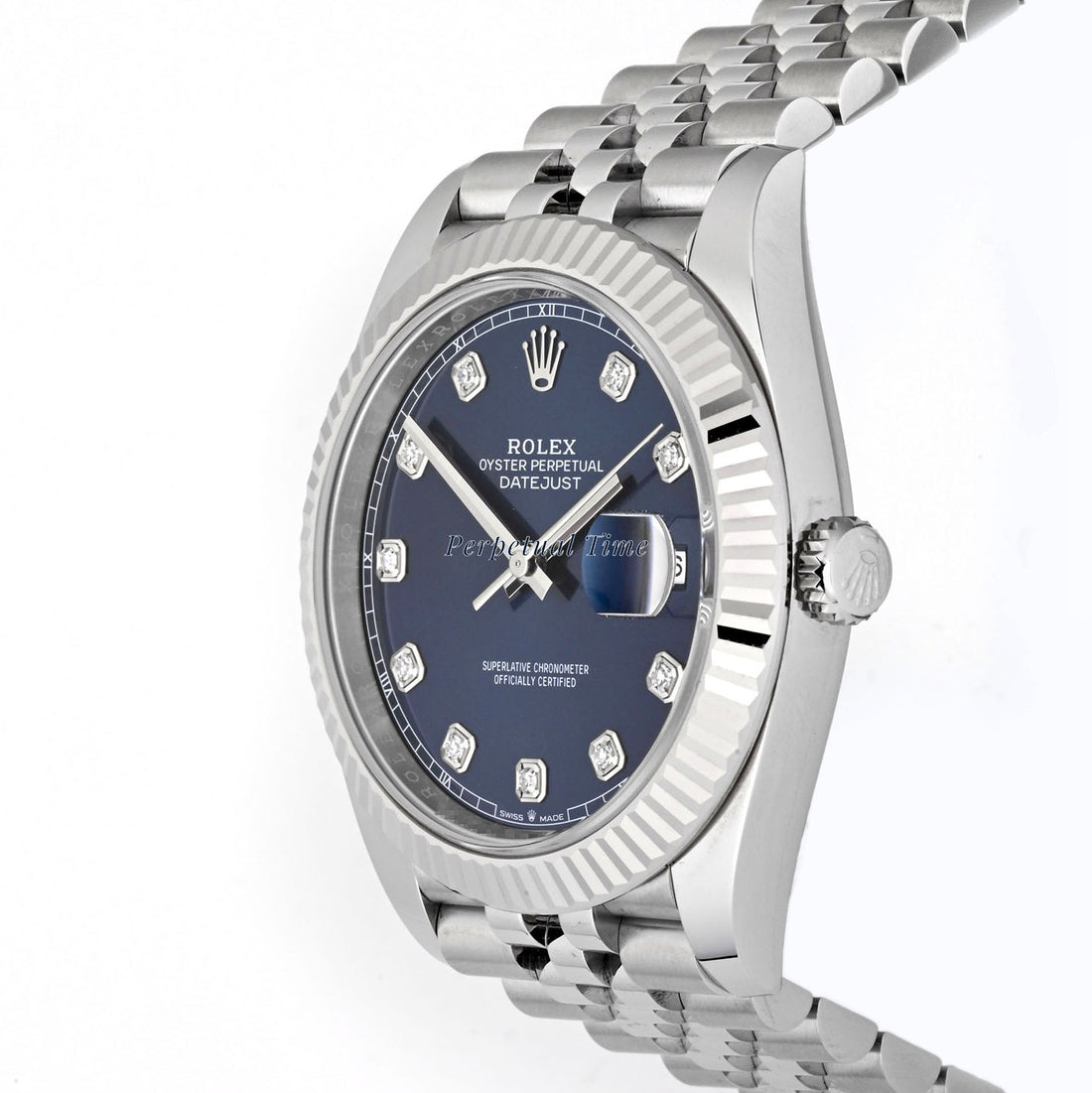 Rolex Datejust 41 Blue Diamond Dial on Jubilee band 126334 Card 2024