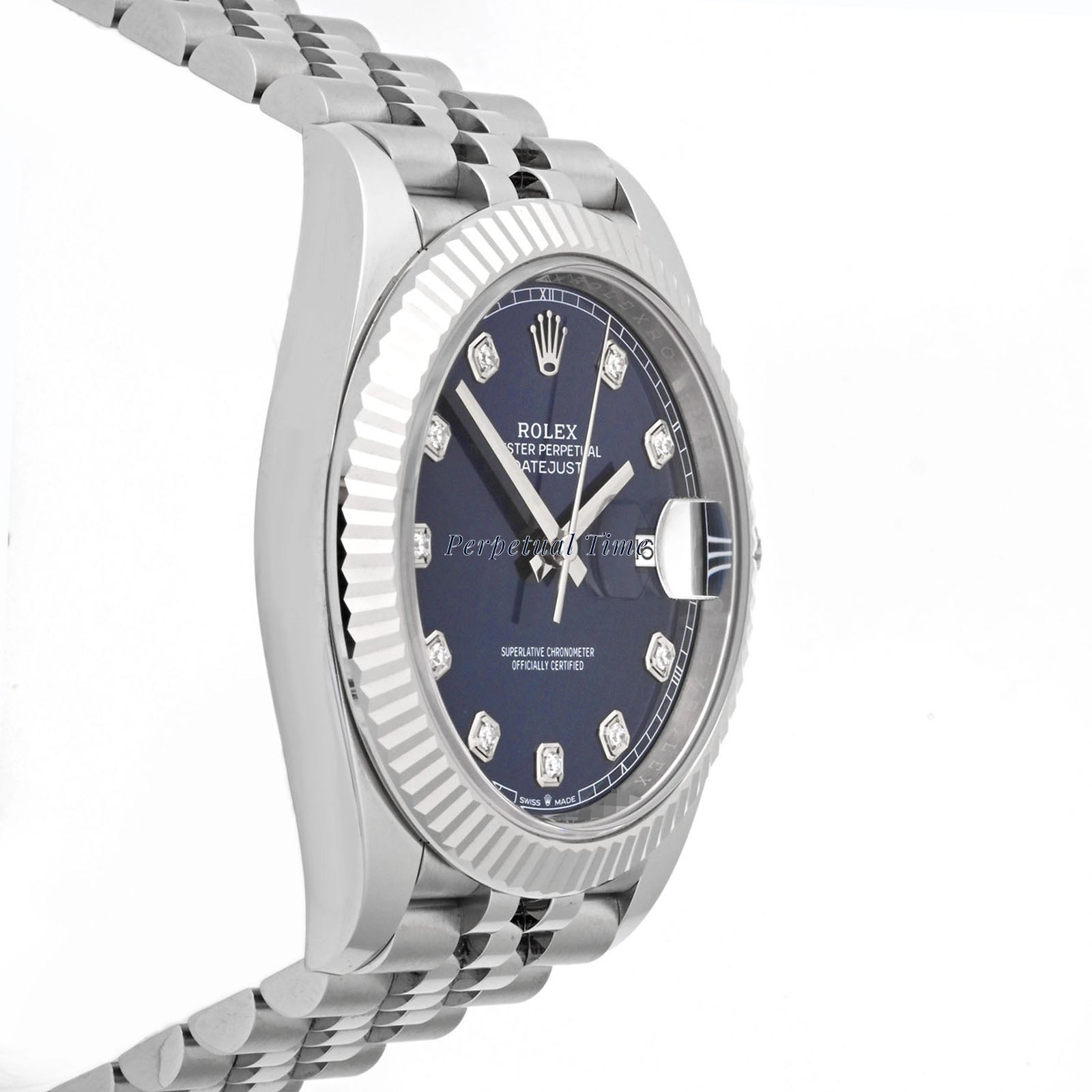 Rolex Datejust 41 Blue Diamond Dial on Jubilee 126334 Card 2024