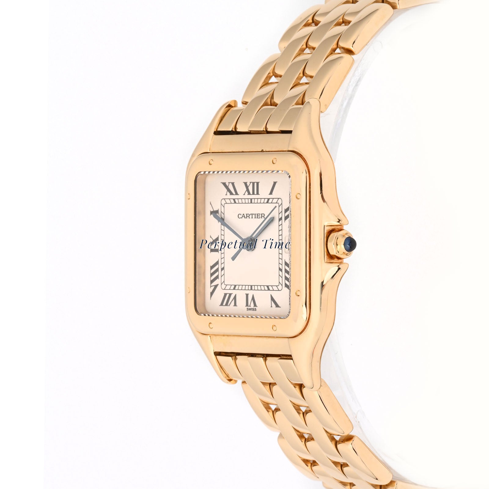 Cartier Panthère Large Yellow Gold 28mm | Ivory Roman Numeral Dial | Bracelet