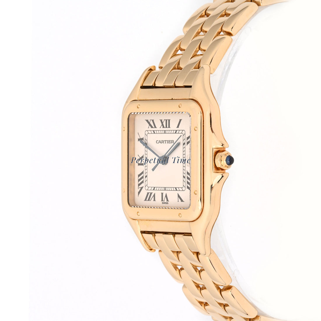 Cartier Panthère Large Yellow Gold 28mm | Ivory Roman Numeral Dial | Bracelet