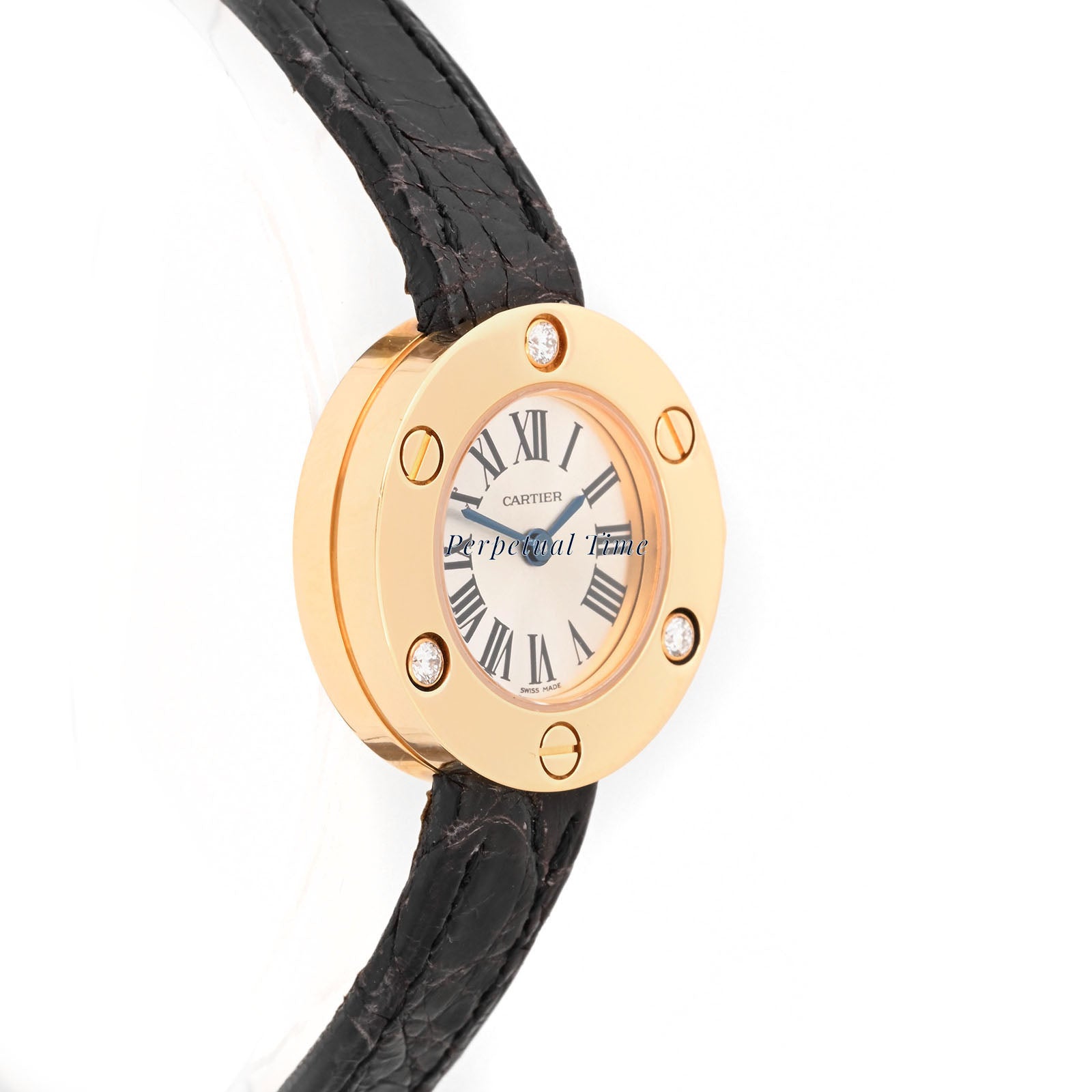 Cartier Love small Silver Roman Dial Dial on Original Leather Band band WE800731