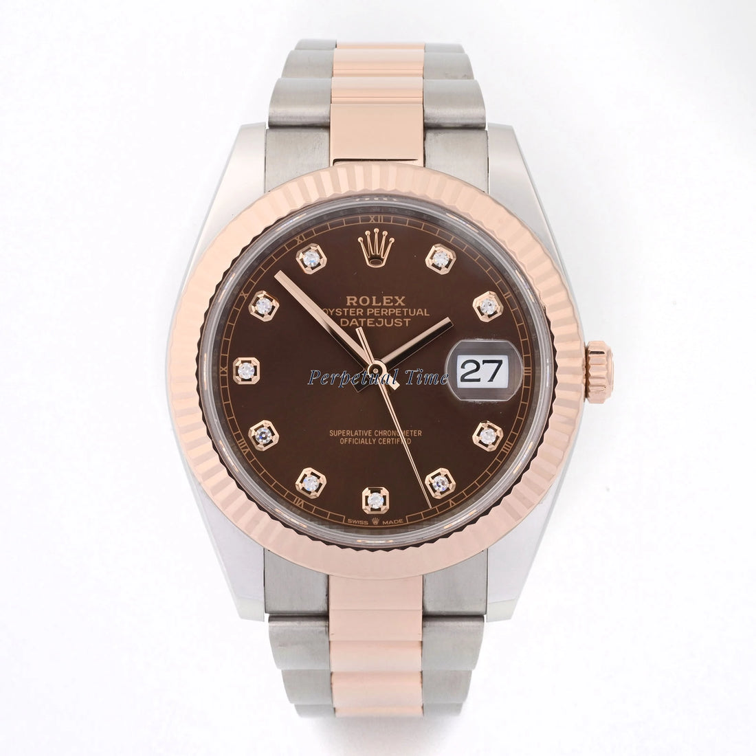 Rolex Datejust 41 Chocolate Diamond Dial on Oyster 126331 Card 2021