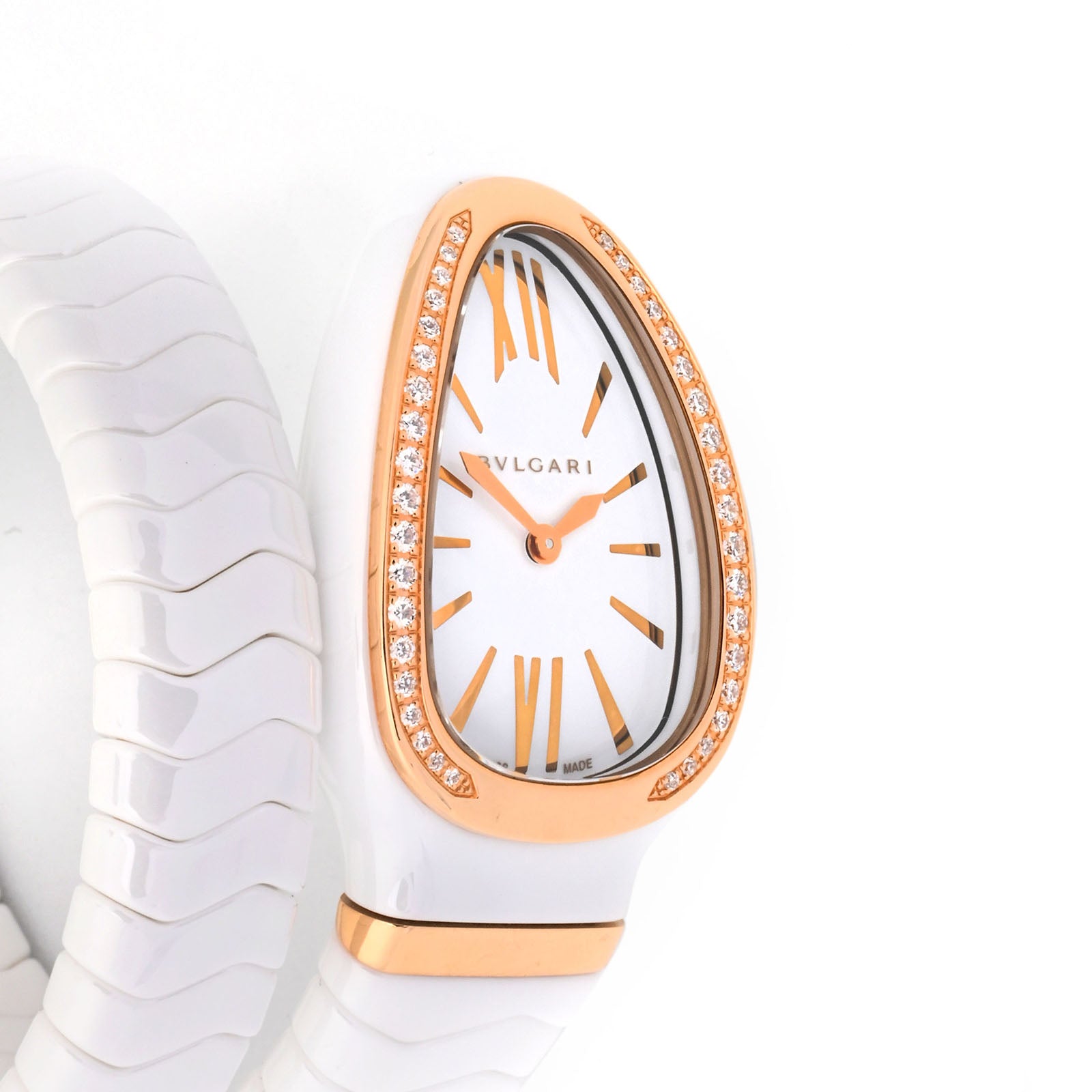 BVLAGARI SERPENTI | SP C 35 W G | ROSE GOLD | WHITE DIAL | CERAMIC BRACELET