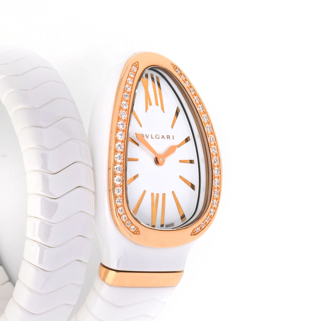BVLAGARI SERPENTI | SP C 35 W G | ROSE GOLD | WHITE DIAL | CERAMIC BRACELET