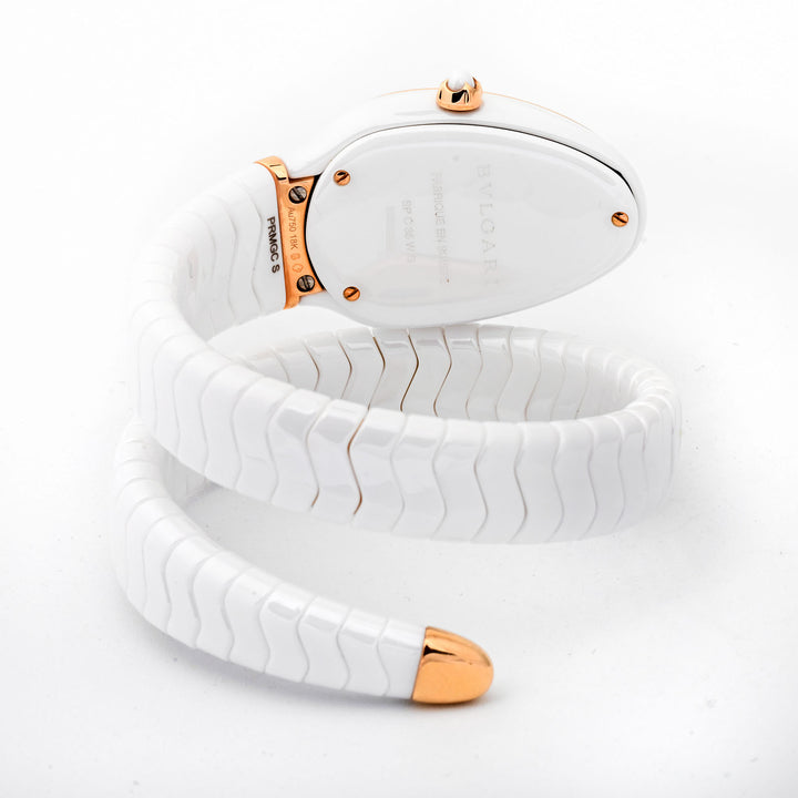 BVLAGARI SERPENTI | SP C 35 W G | ROSE GOLD | WHITE DIAL | CERAMIC BRACELET