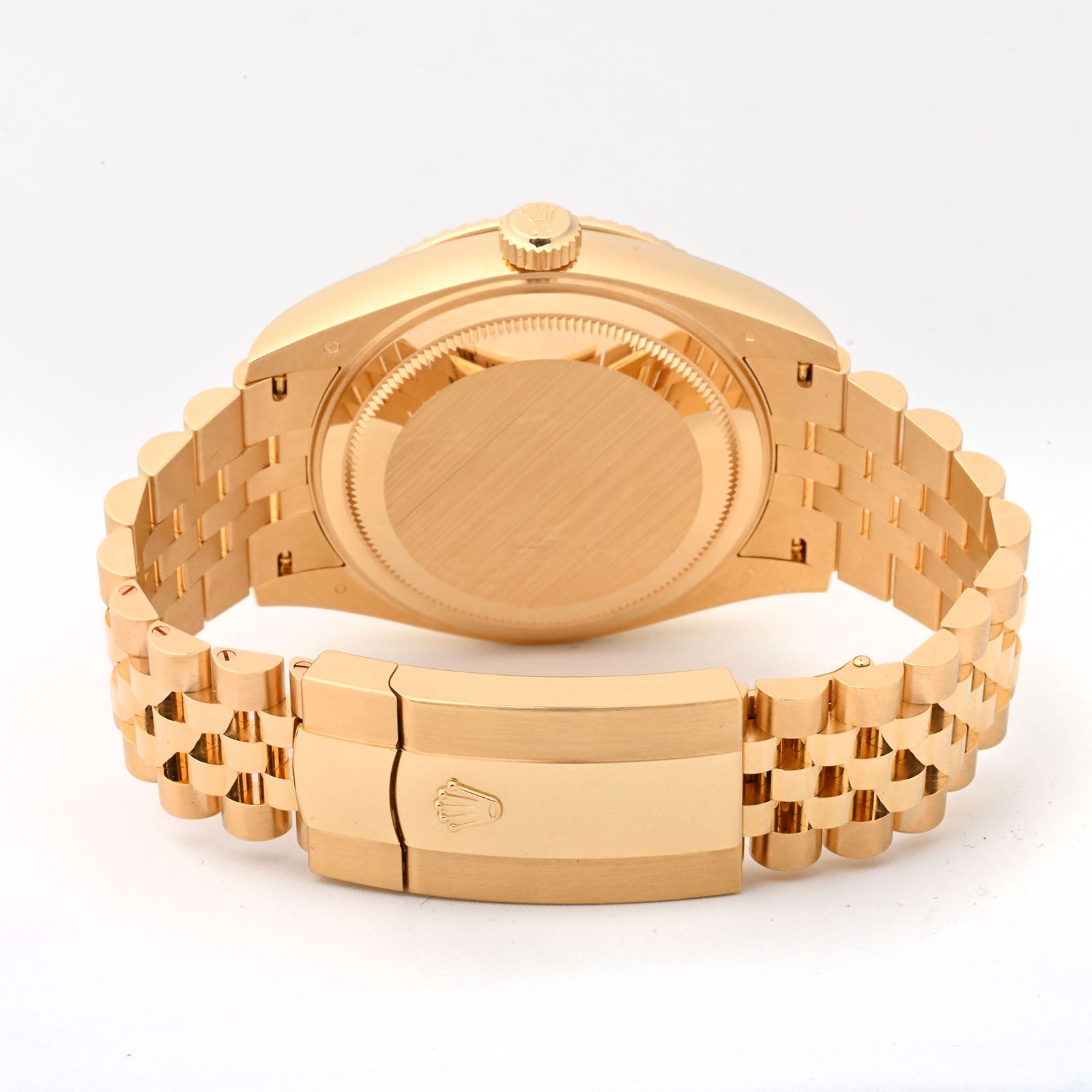 ROLEX SKY-DWELLER YELLOW GOLD 42MM 336938 | GREEN STICK | FLUTED BEZEL | JUBILEE BAND