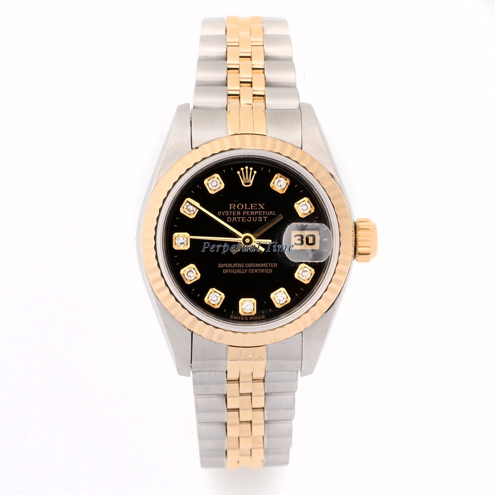Rolex Datejust Lady Black Diamond Dial on Jubilee band 69173
