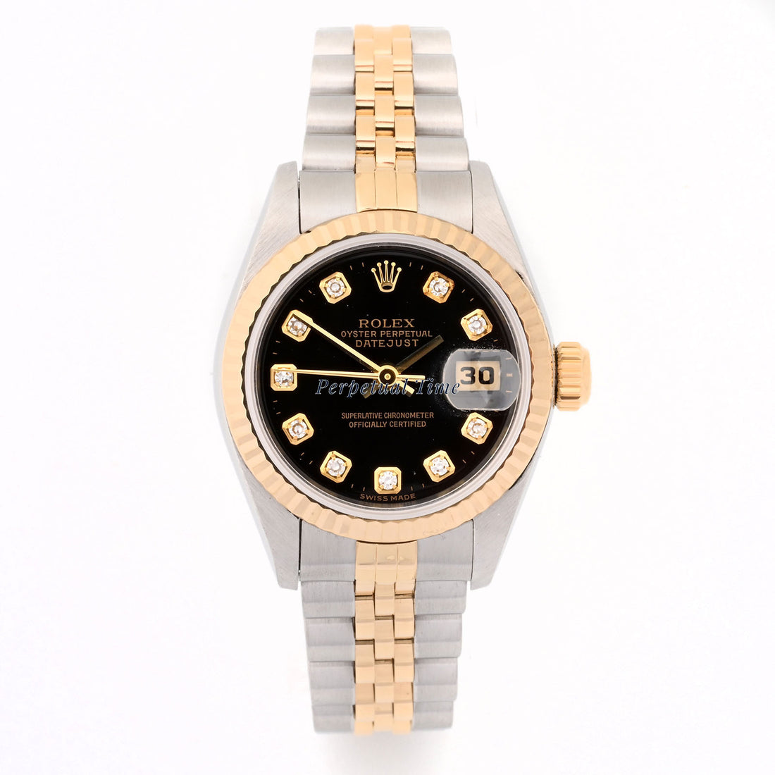 Rolex Datejust Lady Black Diamond Dial on Jubilee band 69173