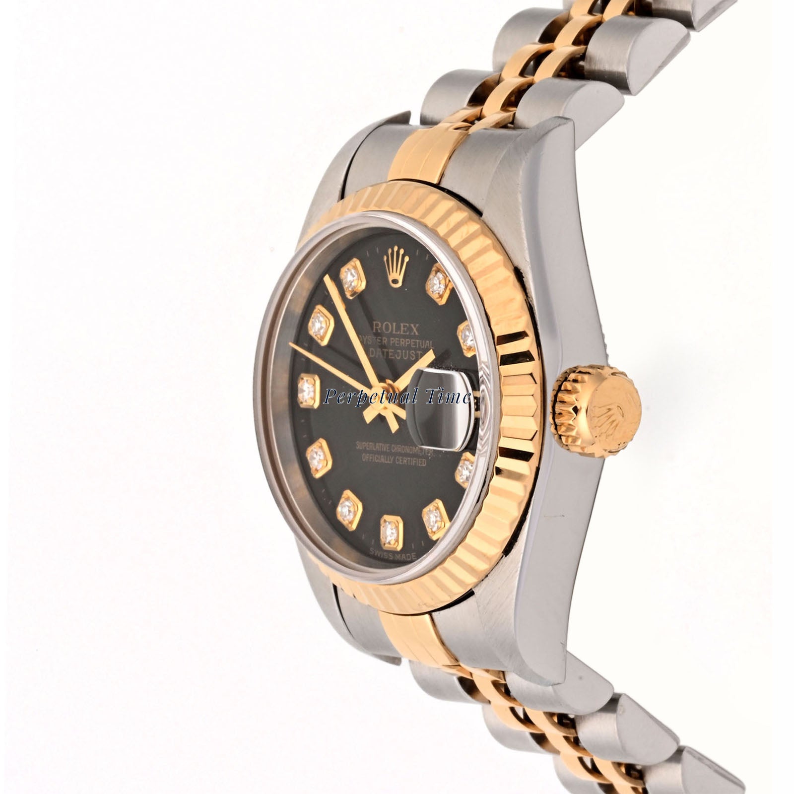 Rolex Datejust Lady Black Diamond Dial on Jubilee band 69173