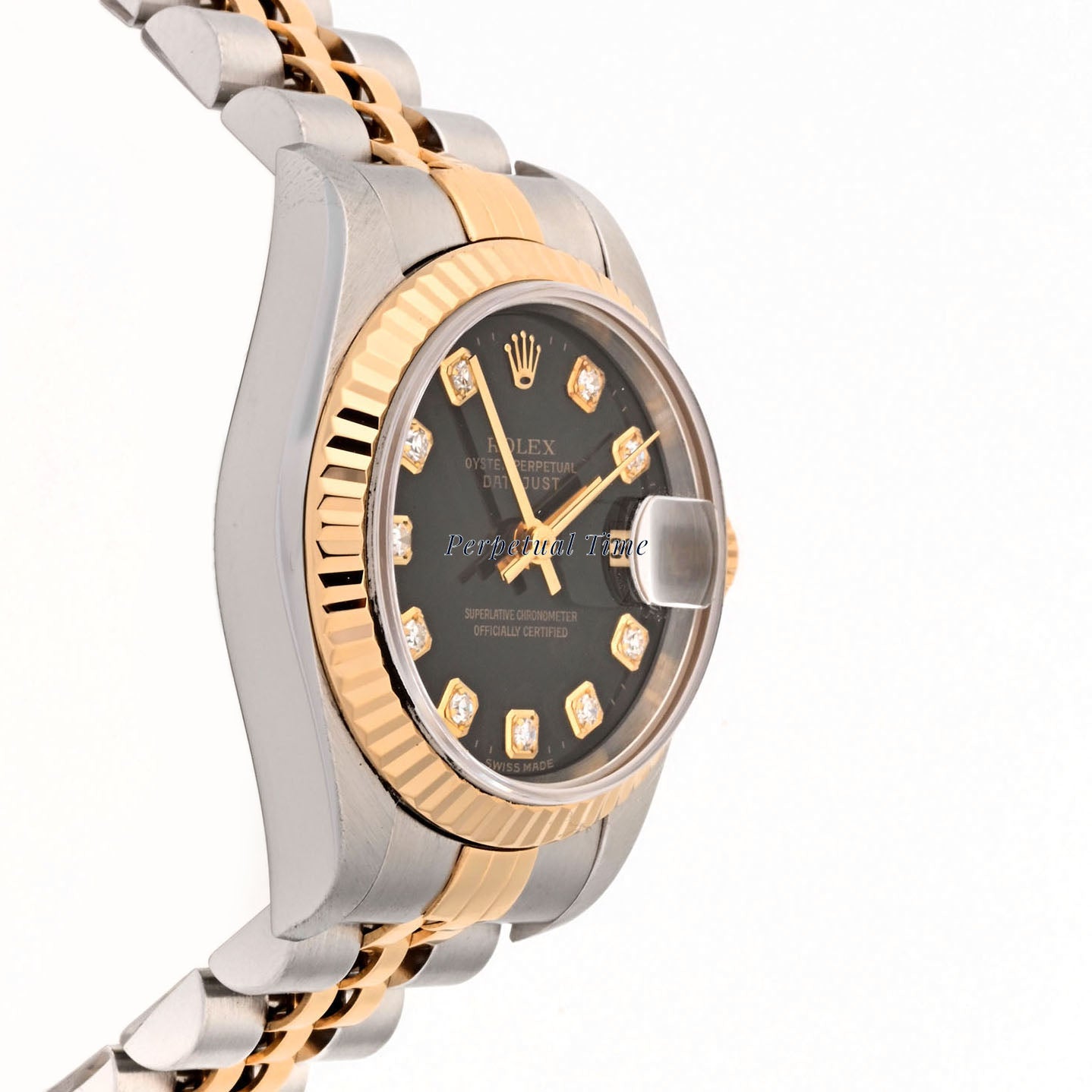 Rolex Datejust Lady Black Diamond Dial on Jubilee band 69173