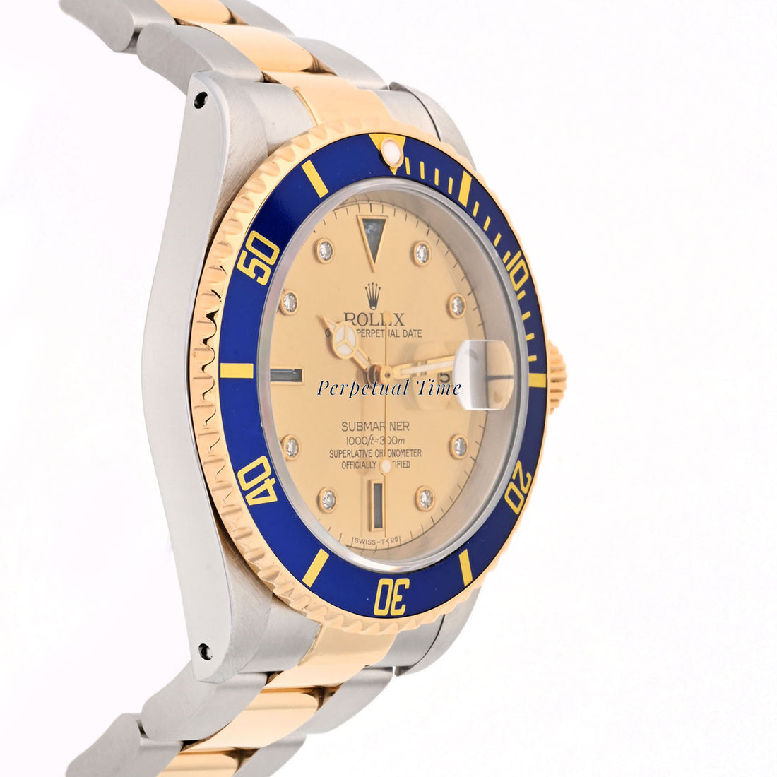 Rolex Submariner Champagne Diamond Serti Dial on Oyster band 16613