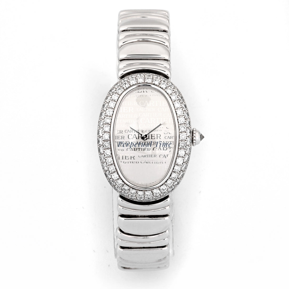 Cartier Baignoire Cartier Silver Dial on White Gold WB5114L2