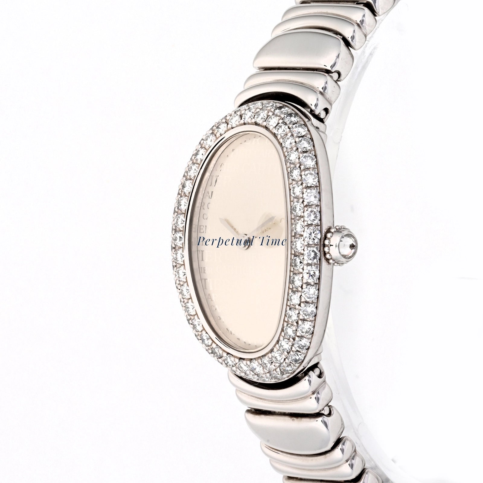 Cartier Baignoire Cartier Silver Dial on White Gold WB5114L2