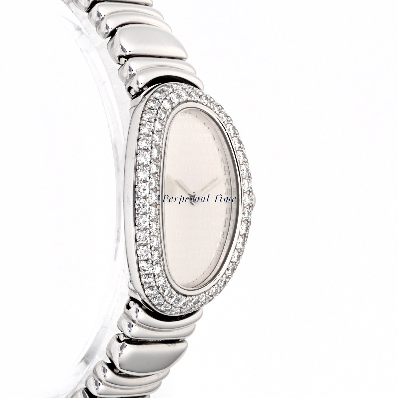 Cartier Baignoire Cartier Silver Dial on White Gold WB5114L2