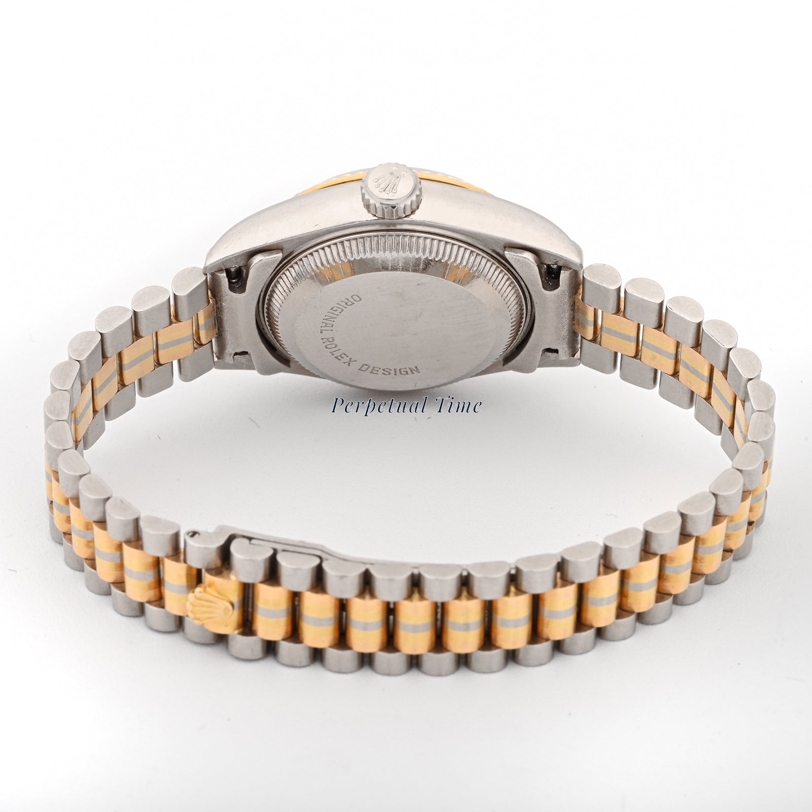 Rolex Datejust Lady President Tridor Champagne Diamond Dial on President band 69179 Papers