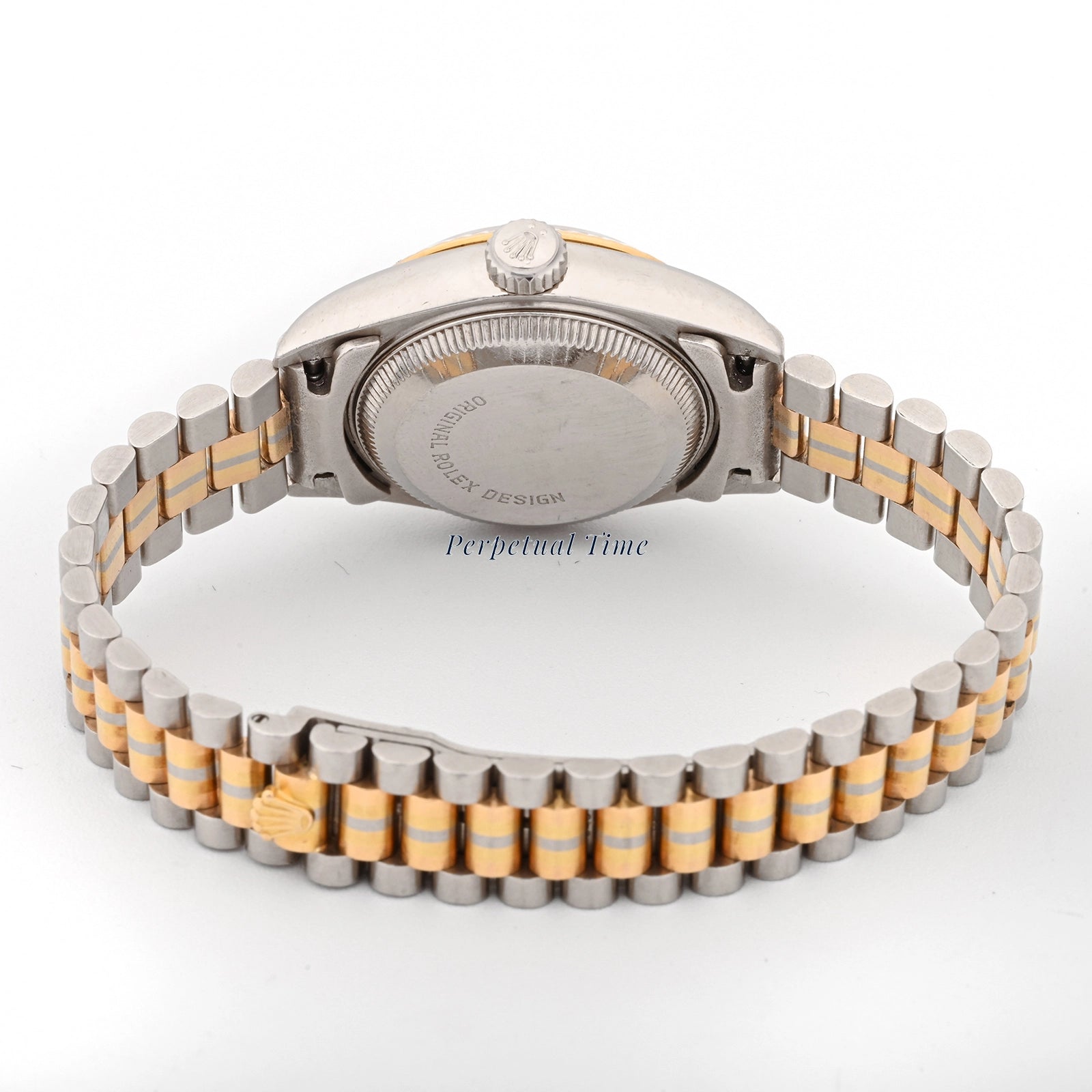 Rolex Datejust Lady President Tridor Champagne Diamond Dial on President 69179 Papers 1989