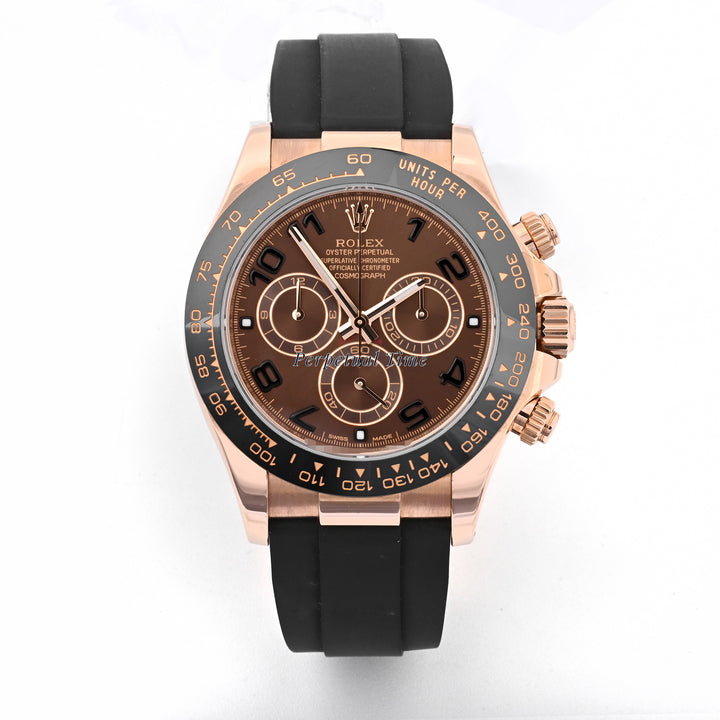 Rolex Daytona Chocolate Arabic Dial on Oysterflex band 116515LN Card