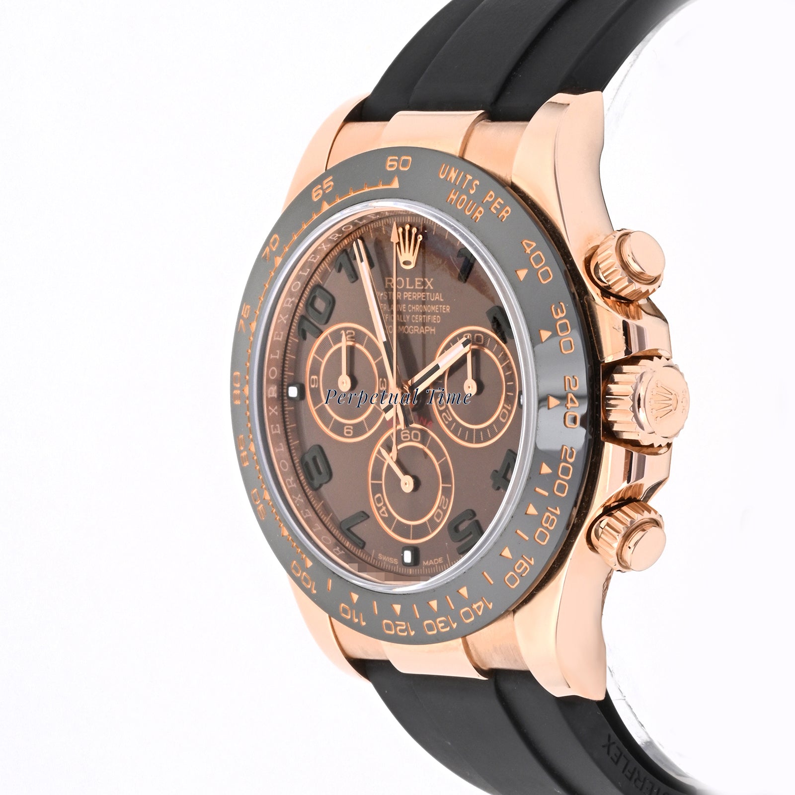 Rolex Daytona Chocolate Arabic Dial on Oysterflex band 116515LN Card