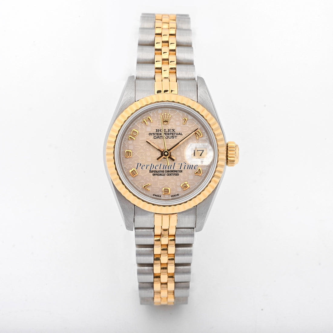Rolex Ladies Datejust Ivory Arabic Dial on Jubilee 69173 Papers