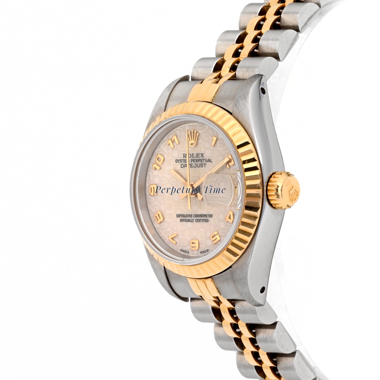 Rolex Ladies Datejust Ivory Arabic Dial on Jubilee 69173 Papers