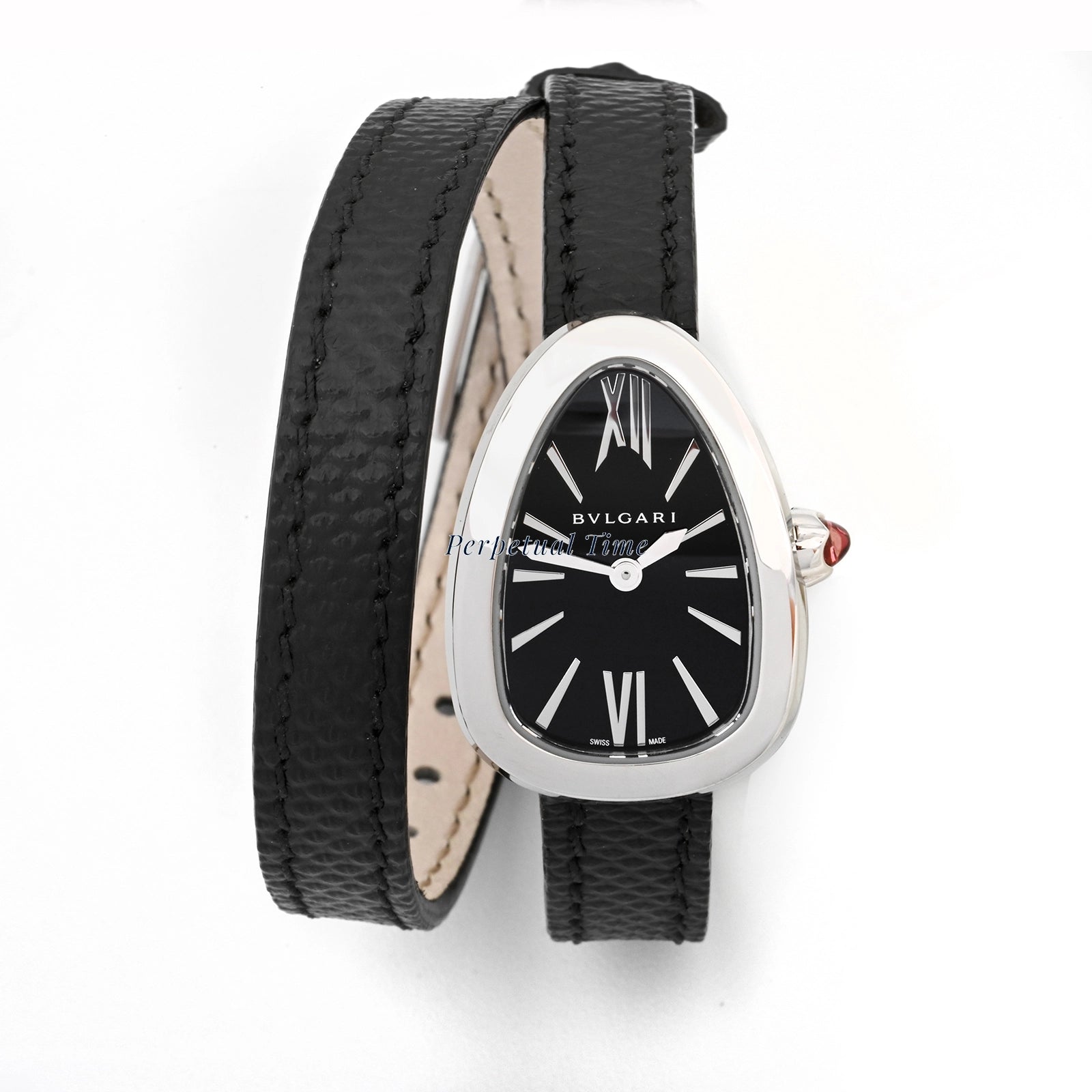 Bvlgari Serpenti Black Dial on Leather SPS27BSl Card 2020