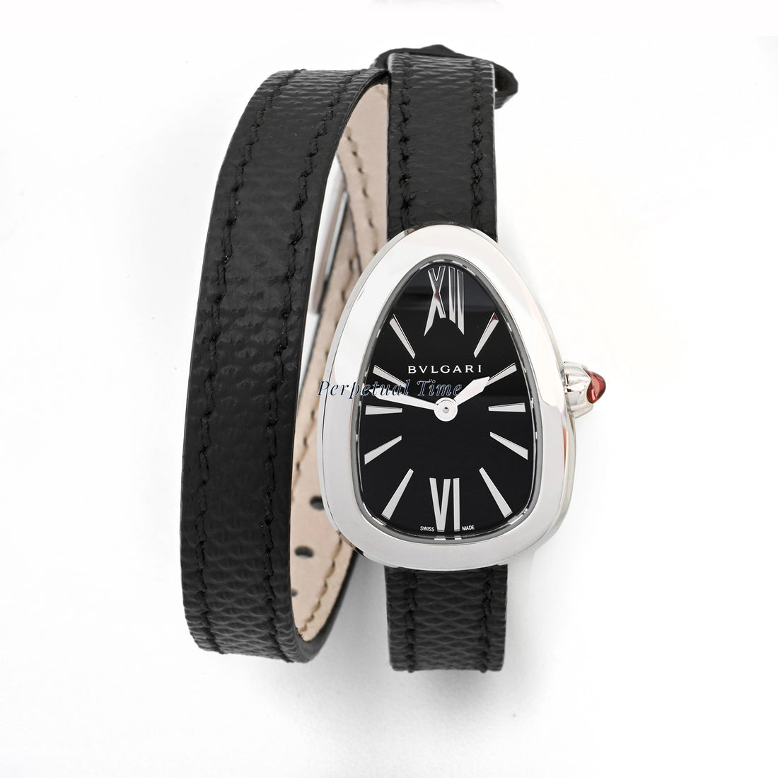 Bvlgari Serpenti Black Dial on Leather SPS27BSl Card 2020