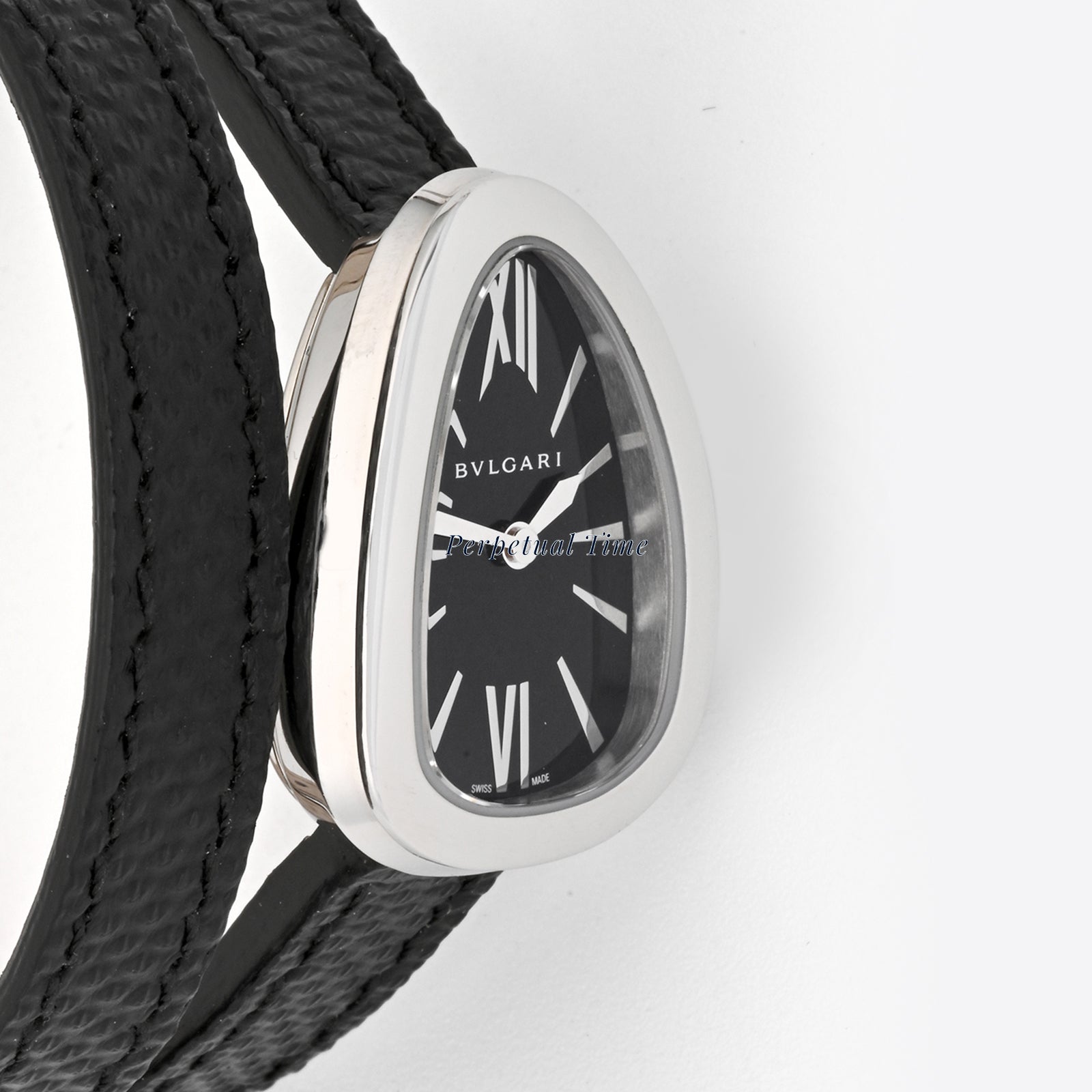 Bvlgari Serpenti Black Dial on Leather band SPS27BSl Card 2020