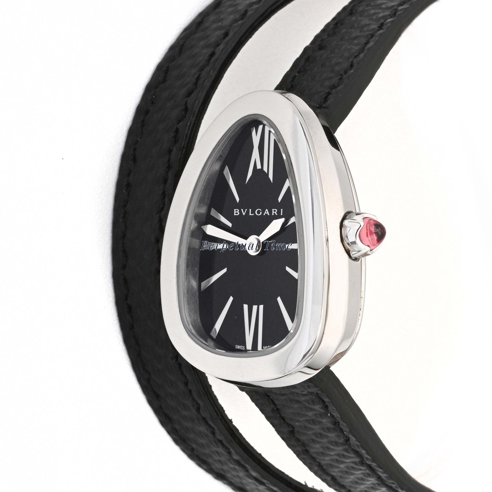 Bvlgari serpenti black dial Dial on leather band band 102782