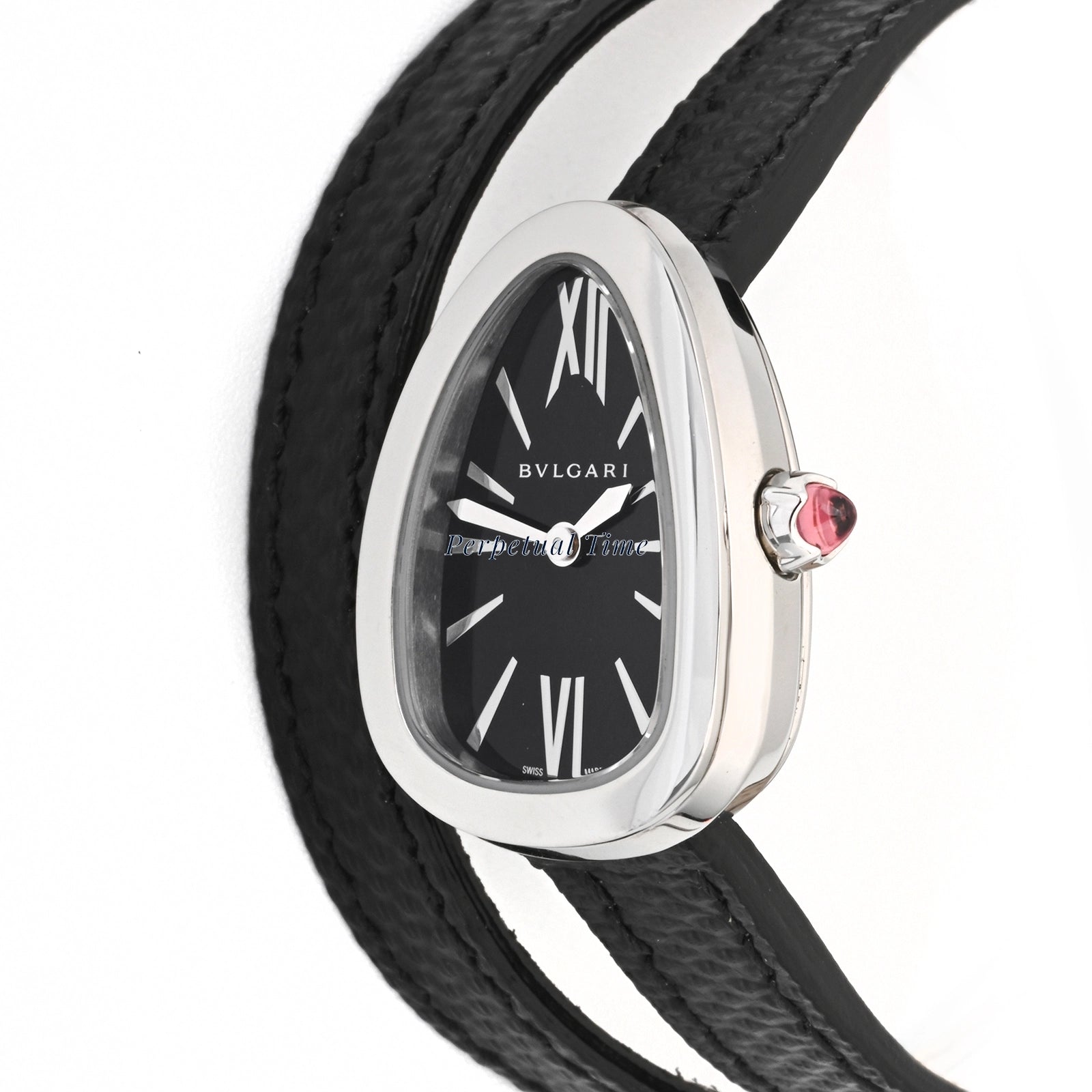 Bvlgari Serpenti Black Dial on Leather SPS27BSl Card 2020